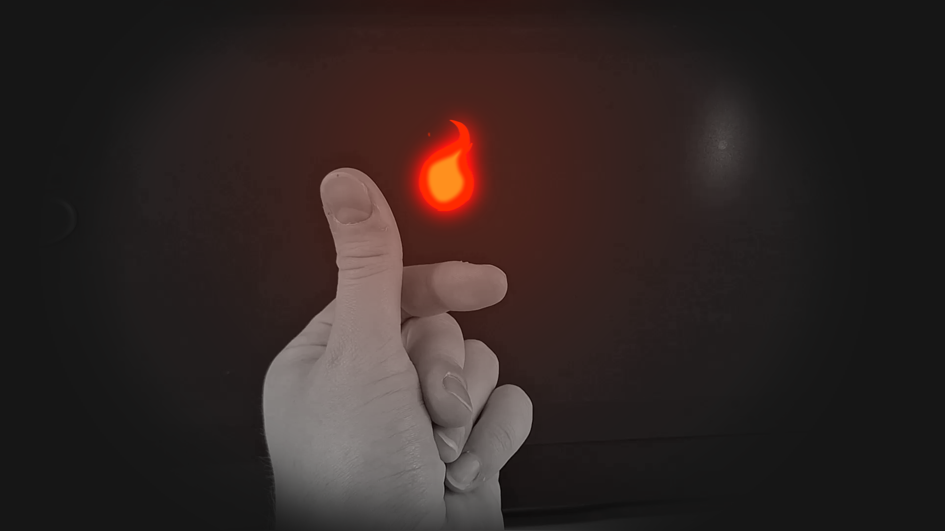 flame vfx over live action hand