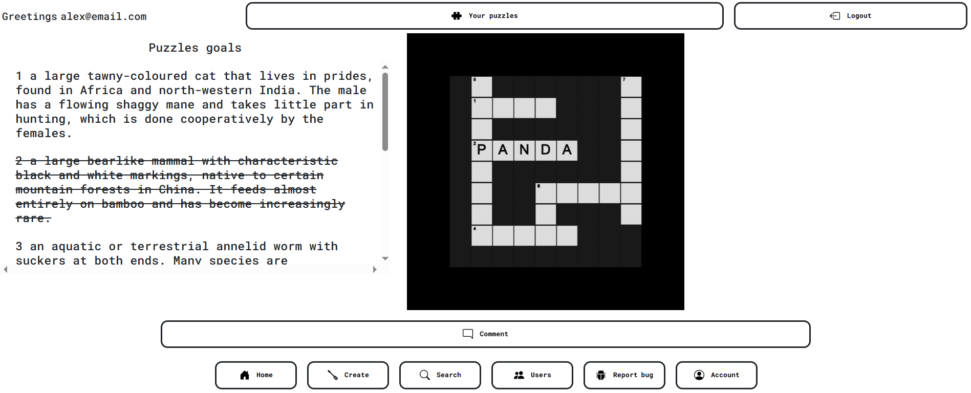 Image of a crossword being solved