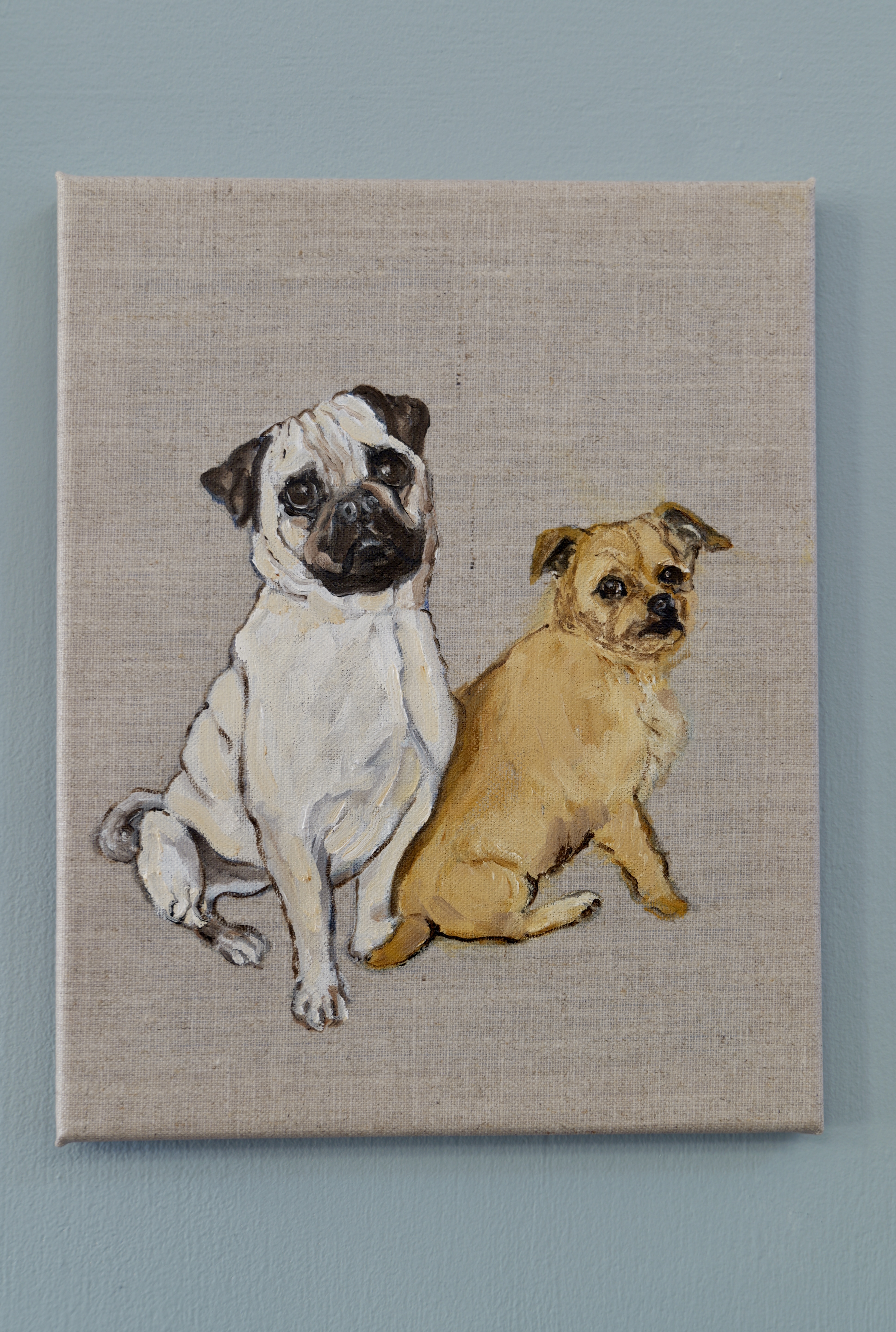 painting of 2 dogs