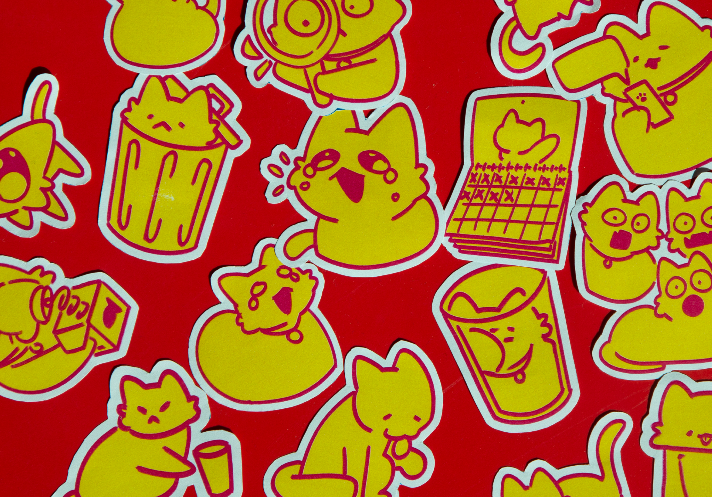 close up stickers cats