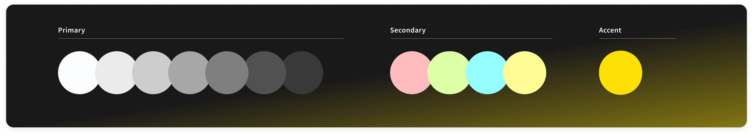 Primary, secondary and tertiary colour paletts