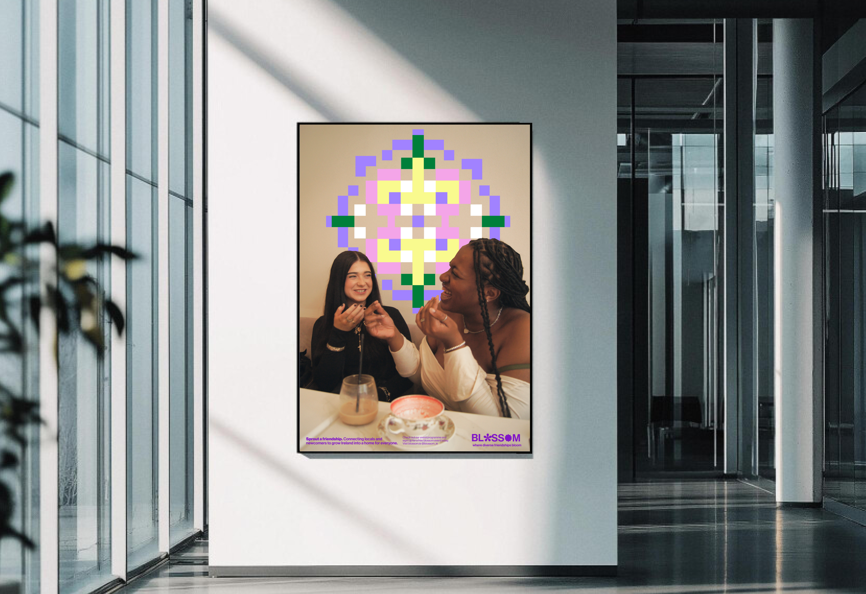 Poster mockup in an office