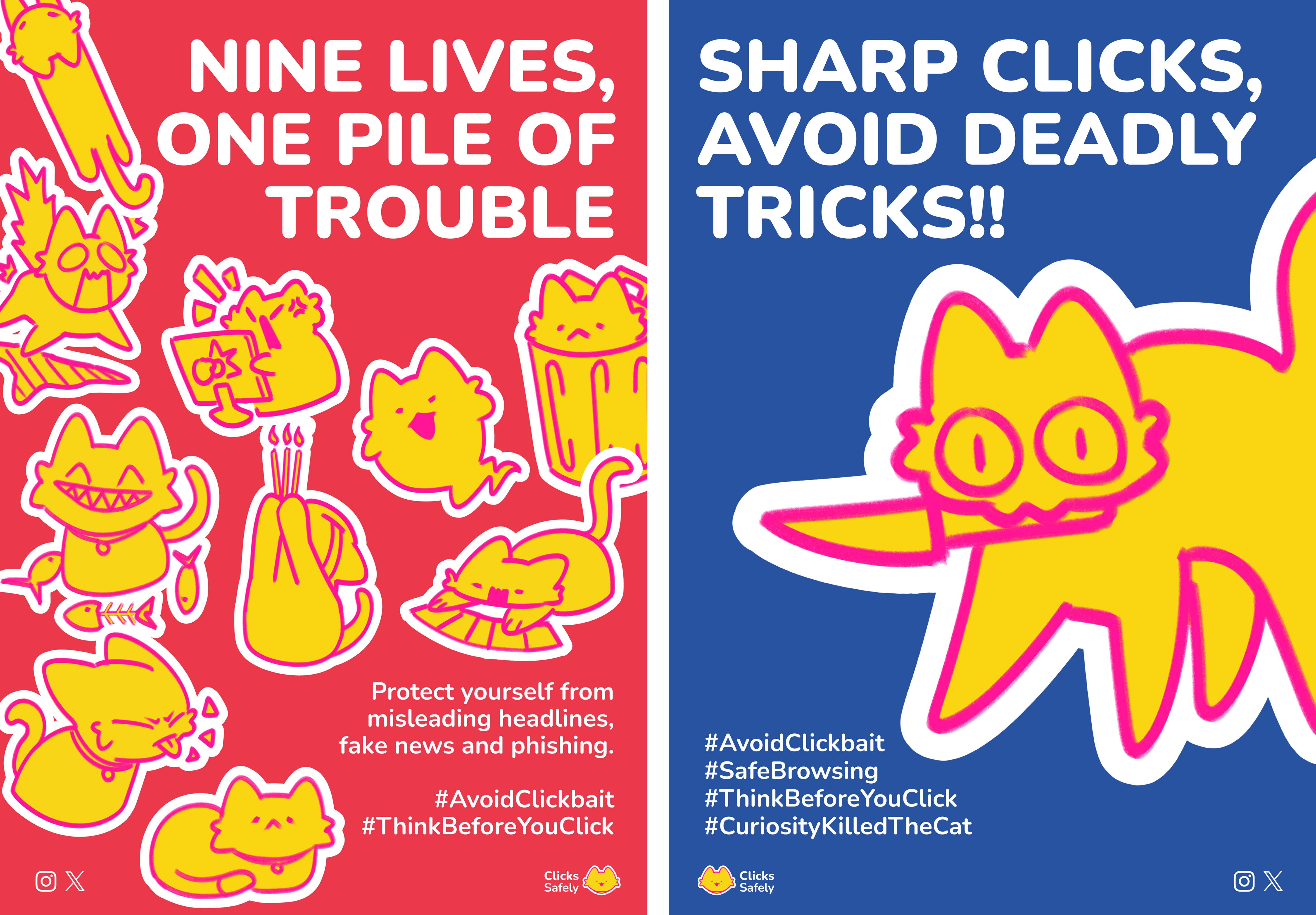 Clicks Safely Promotional posters 