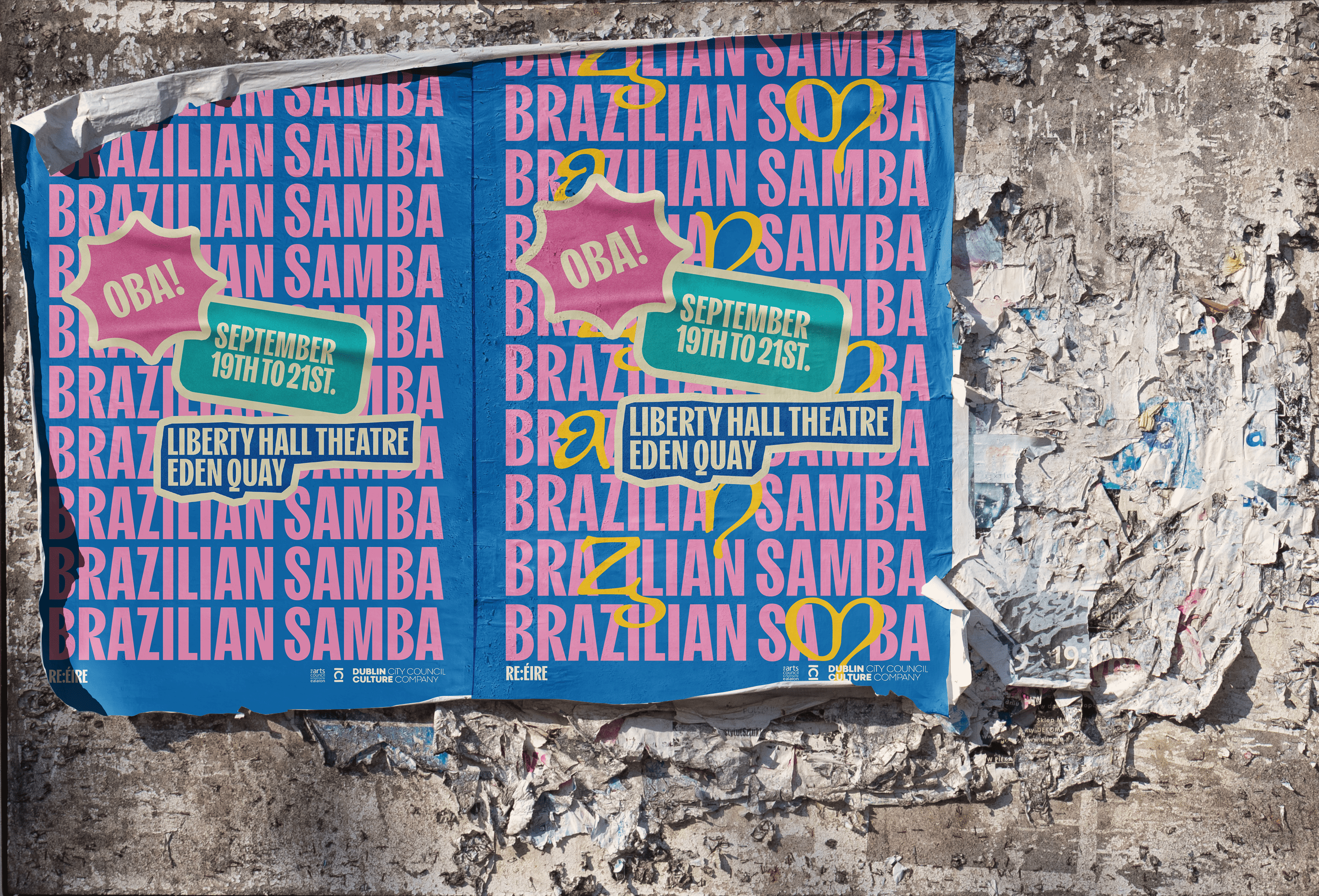 Poster variations for Brazilian samba event.