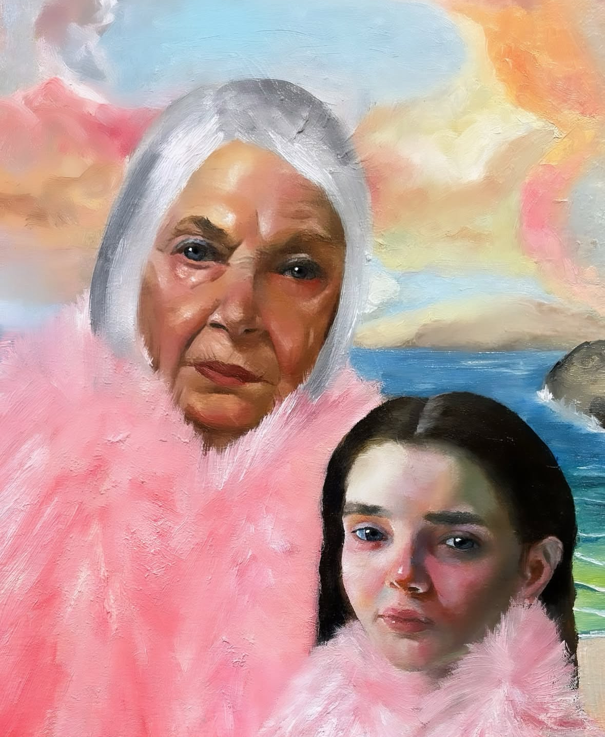 'Girls', 2025. Oil on wood, 24 x 29cm