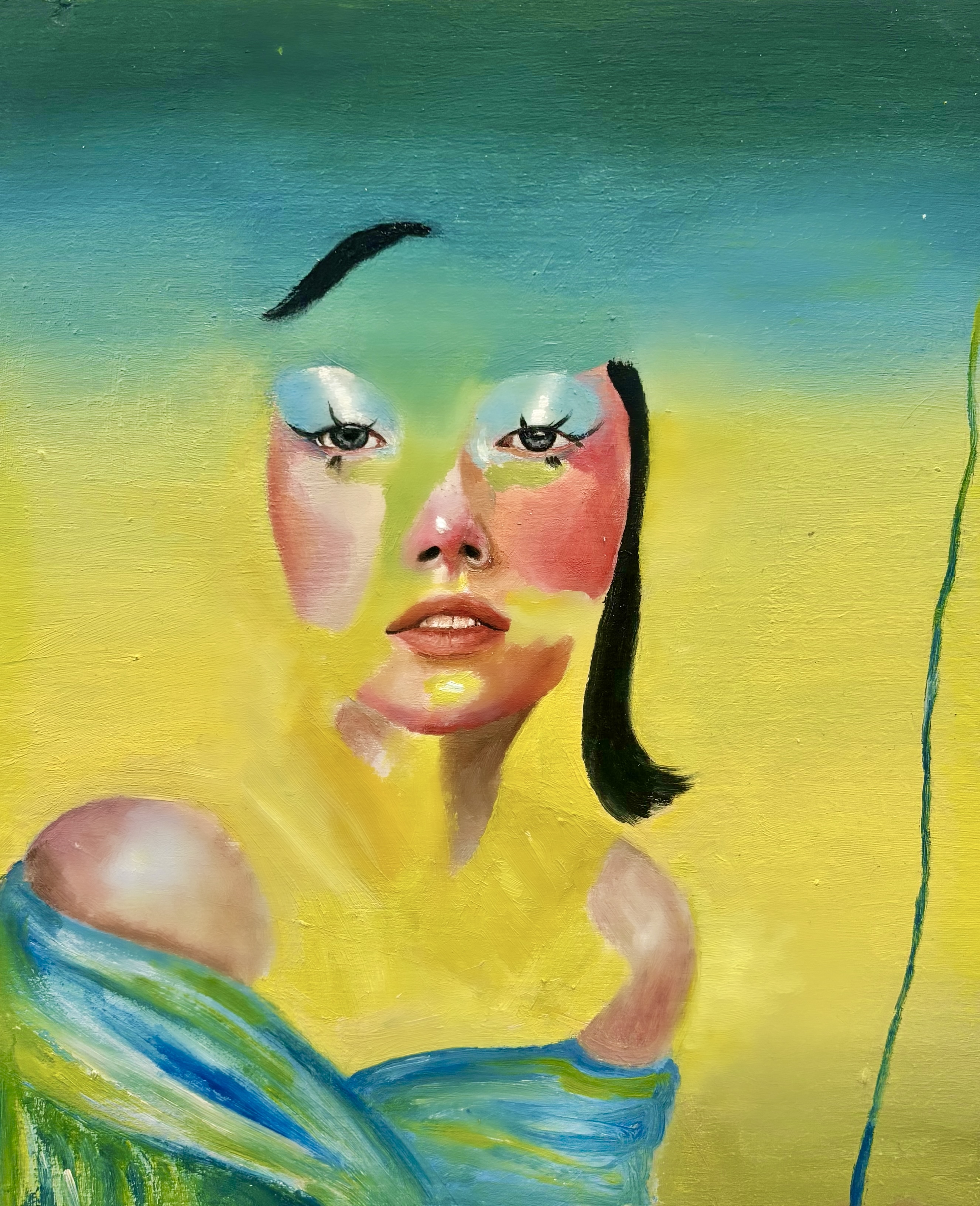 'Glamour', 2025. Oil on wood, 24 x 29cm