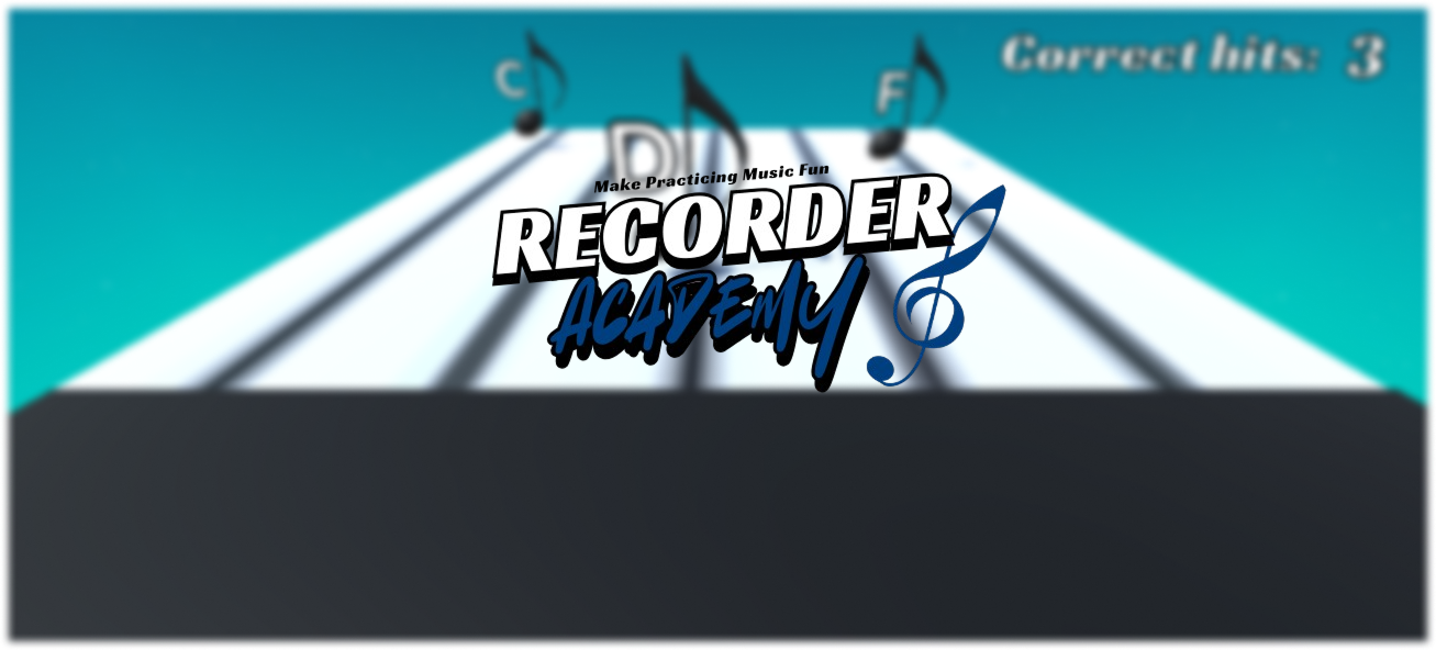 Music notes behind game logo