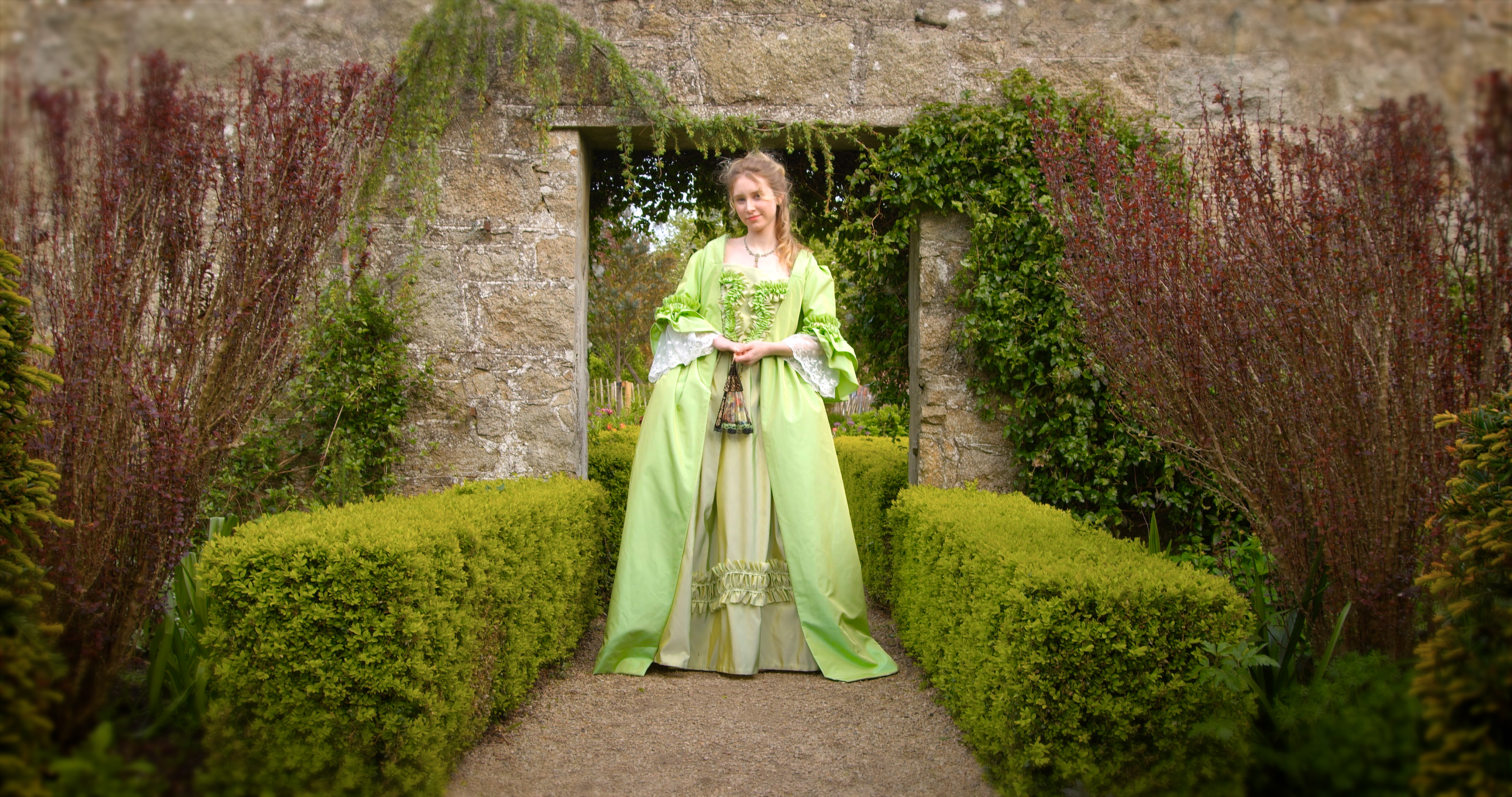 Full detail of a 1770s Georgian dress