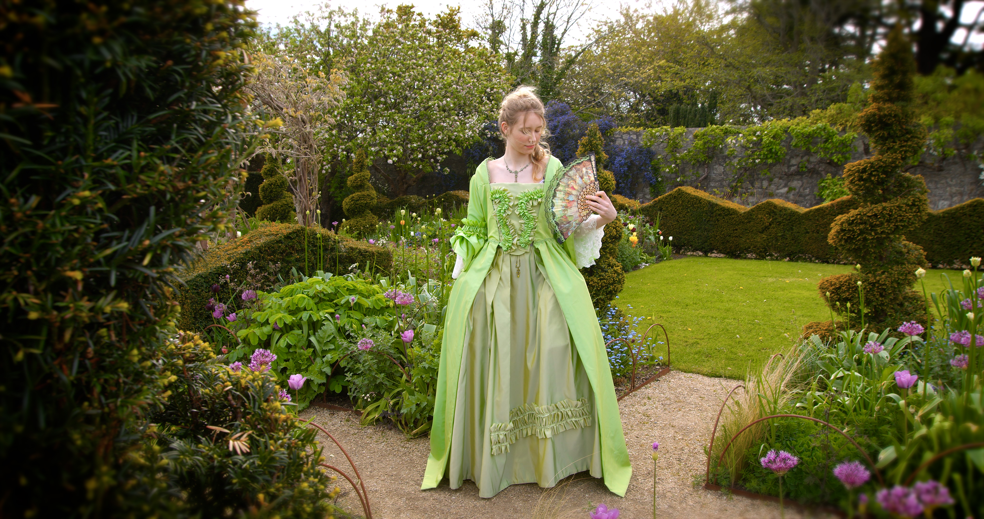 Full detail of a 1770s Georgian dress