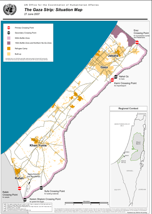 UN OCHA Map of Gaza (2007)