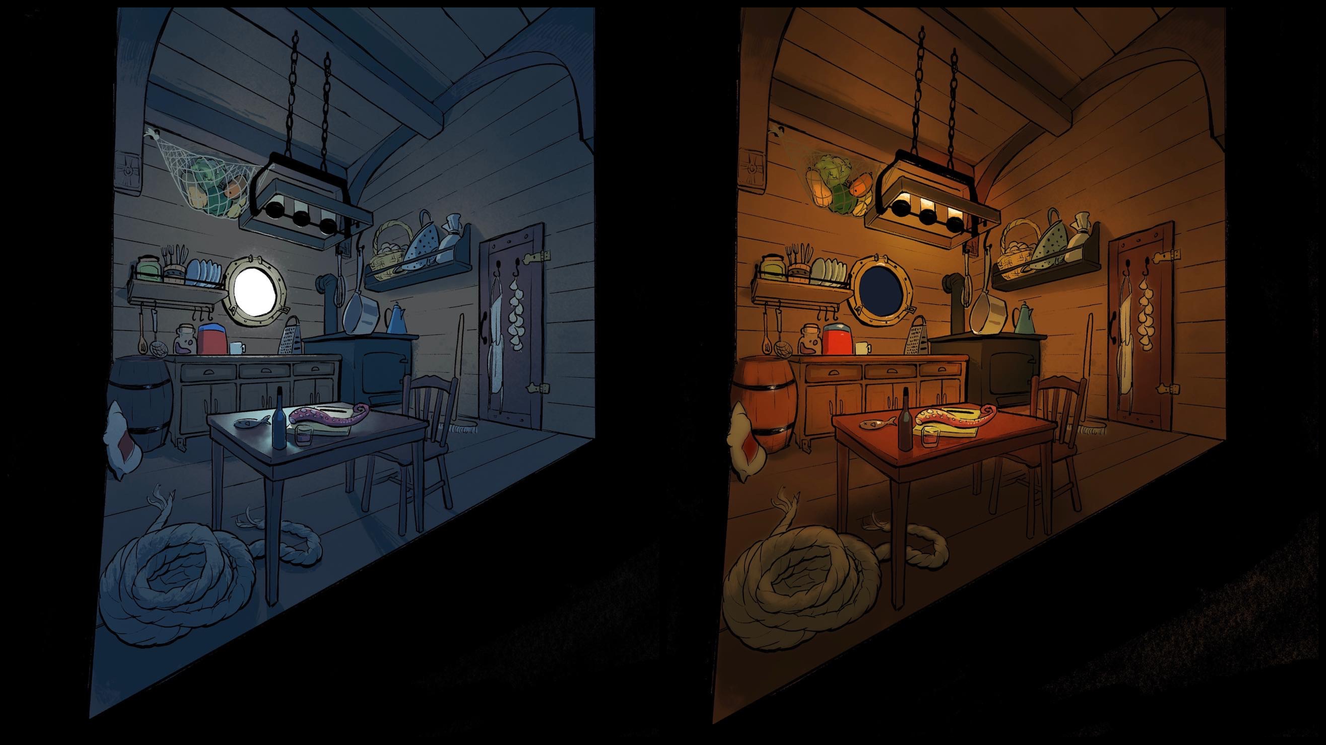 Pirate kitchen illustration