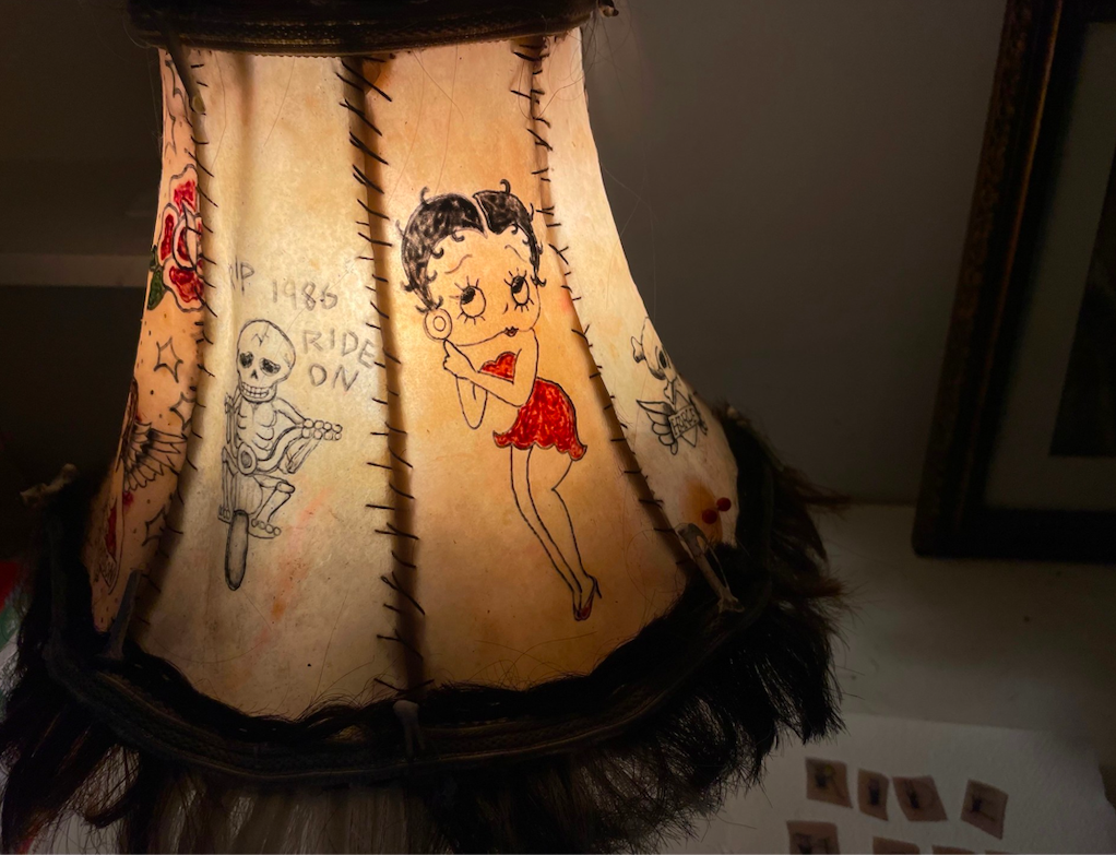 Tattooed lampshade