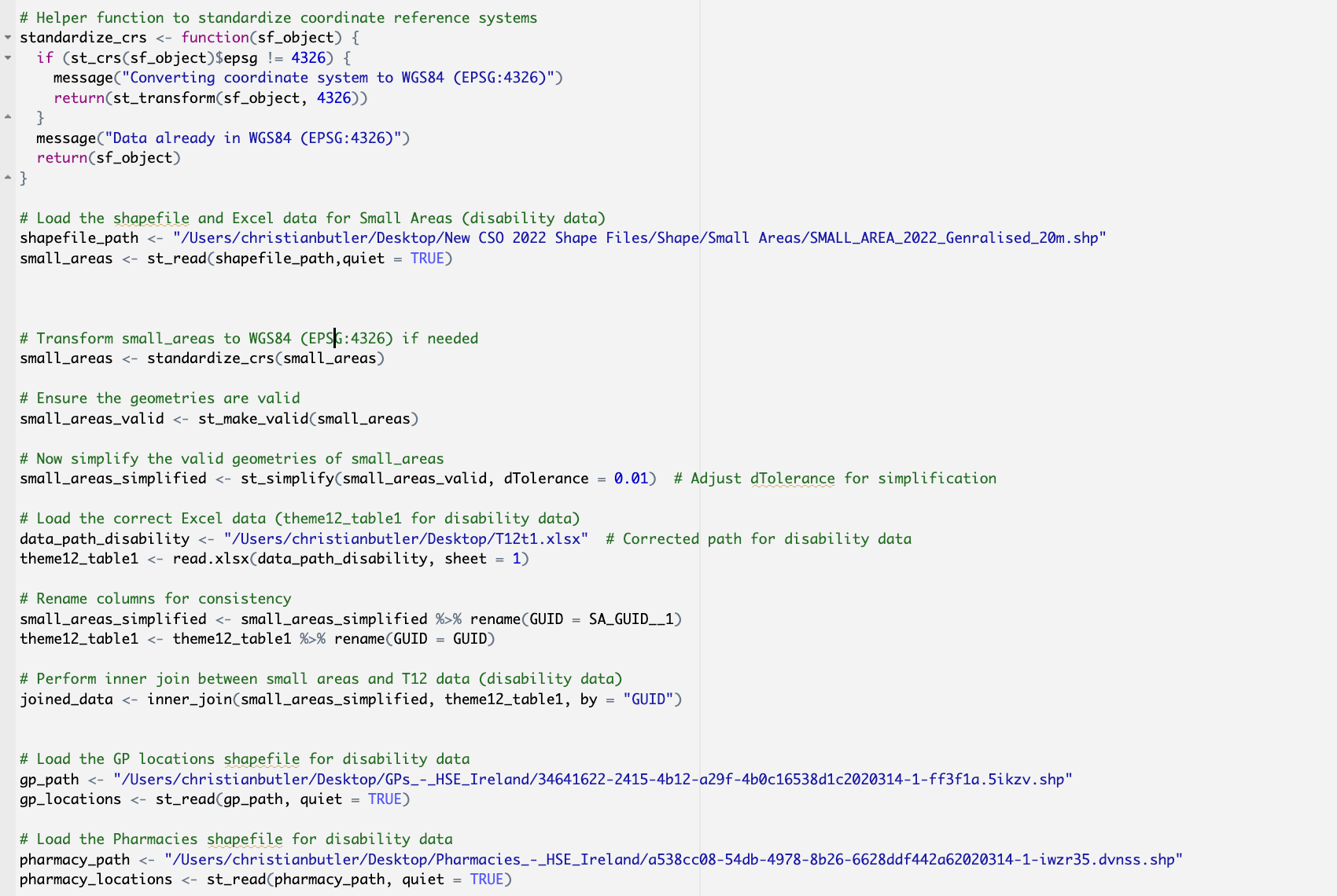 The above spatial heatmap was created using the R language. Here's a code snippet displaying how it was developed