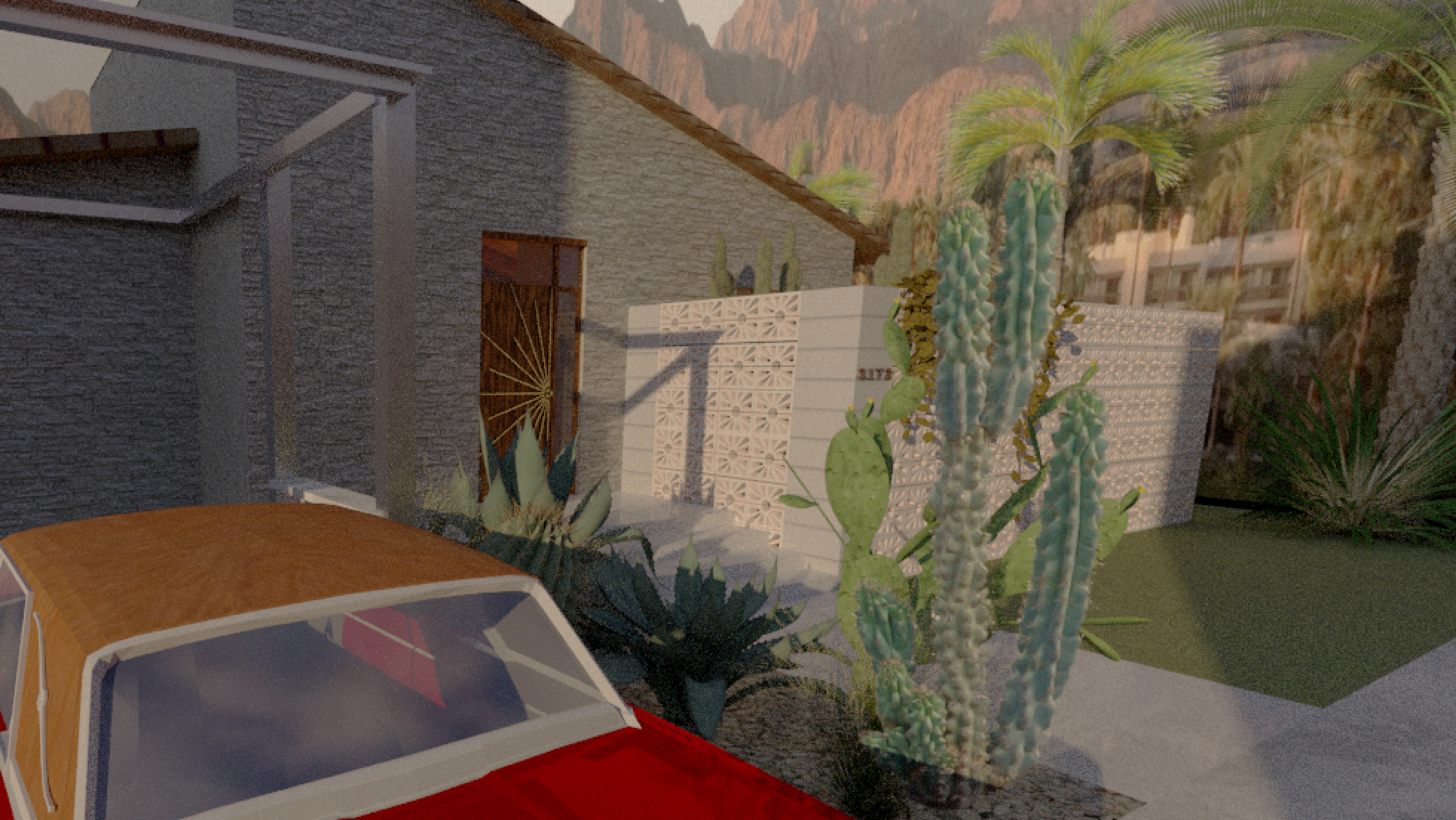 True West: arriving to the house sketchup render