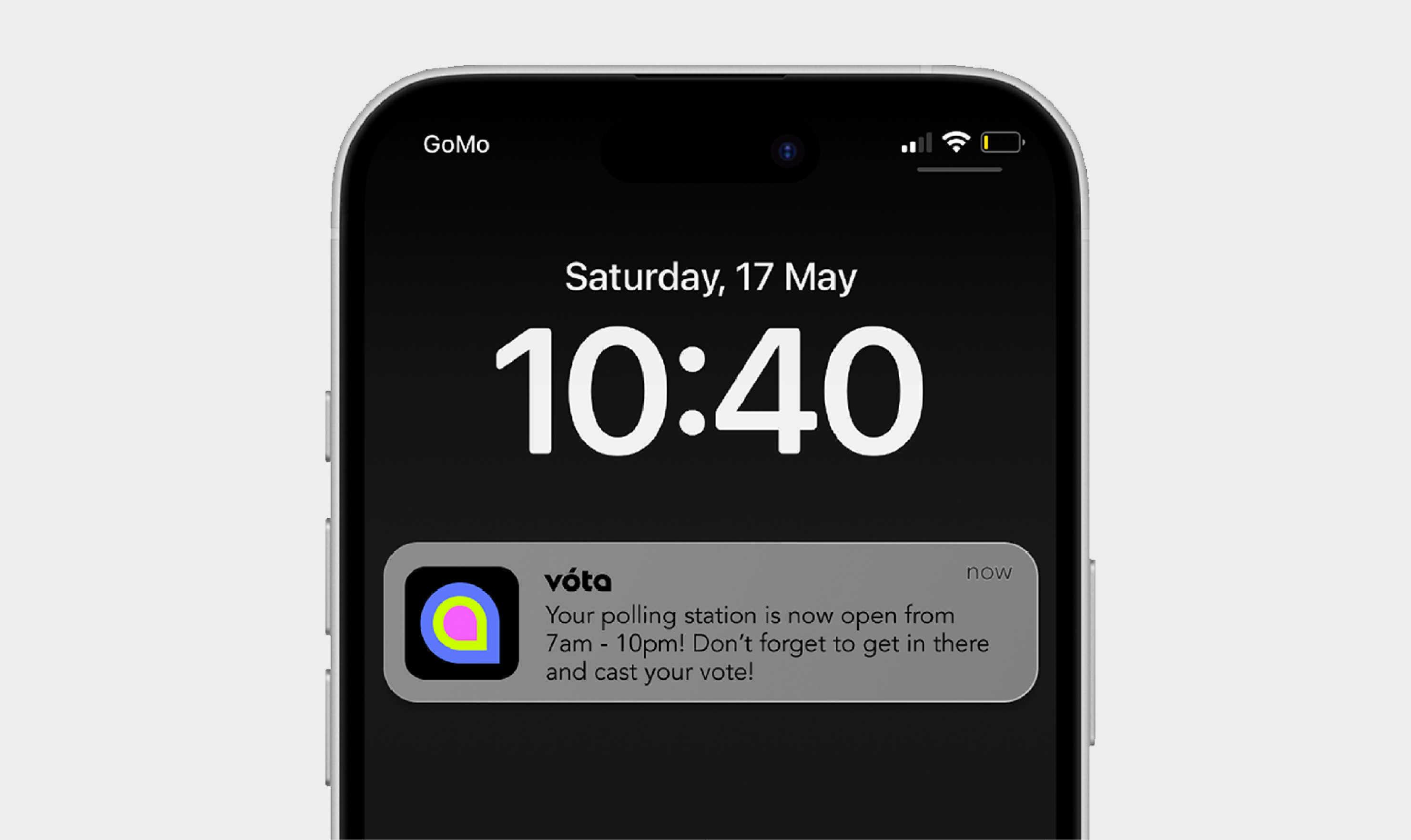 vóta app notification.