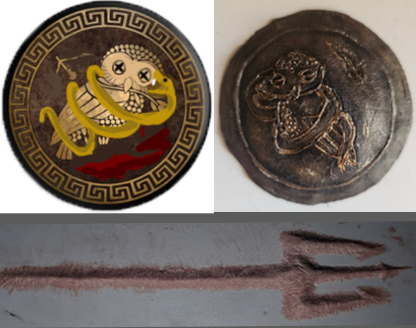 Medallion and Poseidon trident