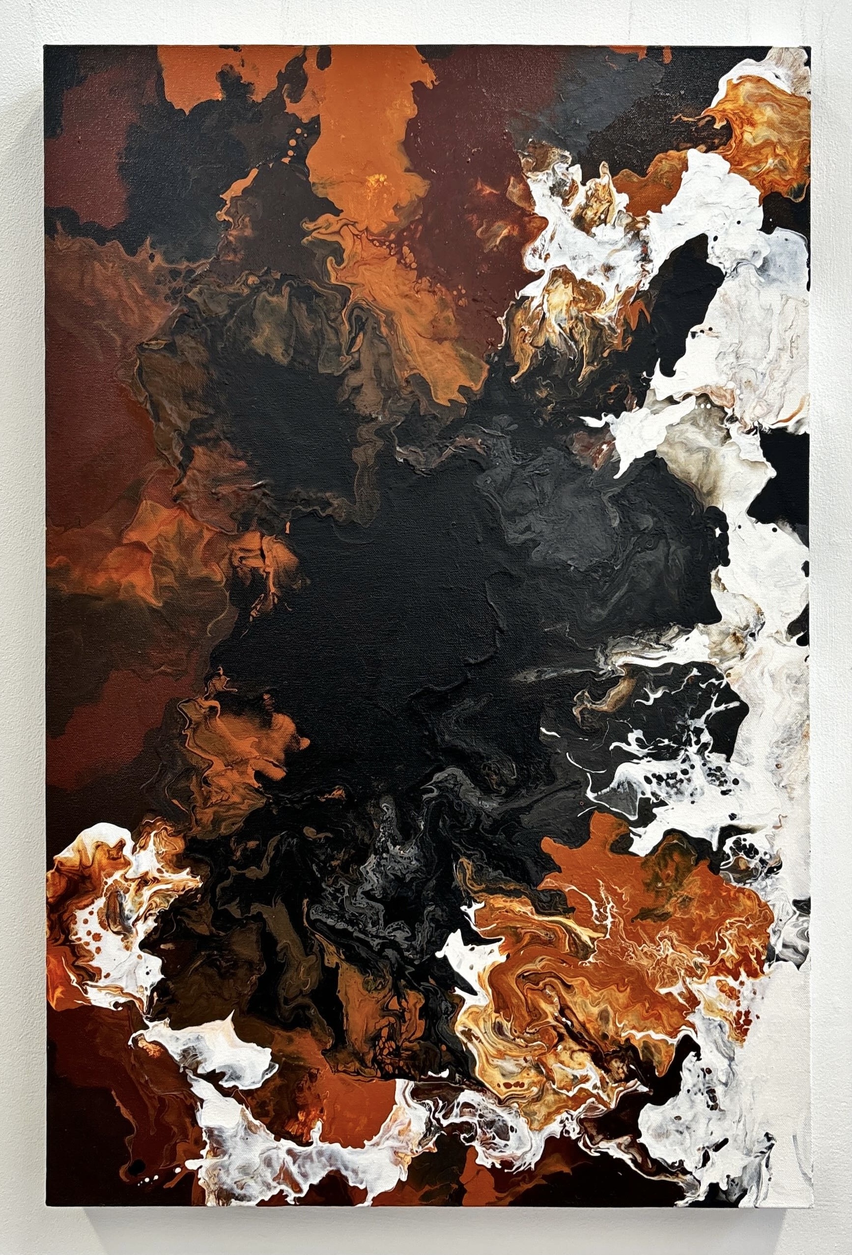 Watery Eye, 2025, Acrylic on canvas, 75 cm × 50 cm 500mm depth. Wafaa Mohamed