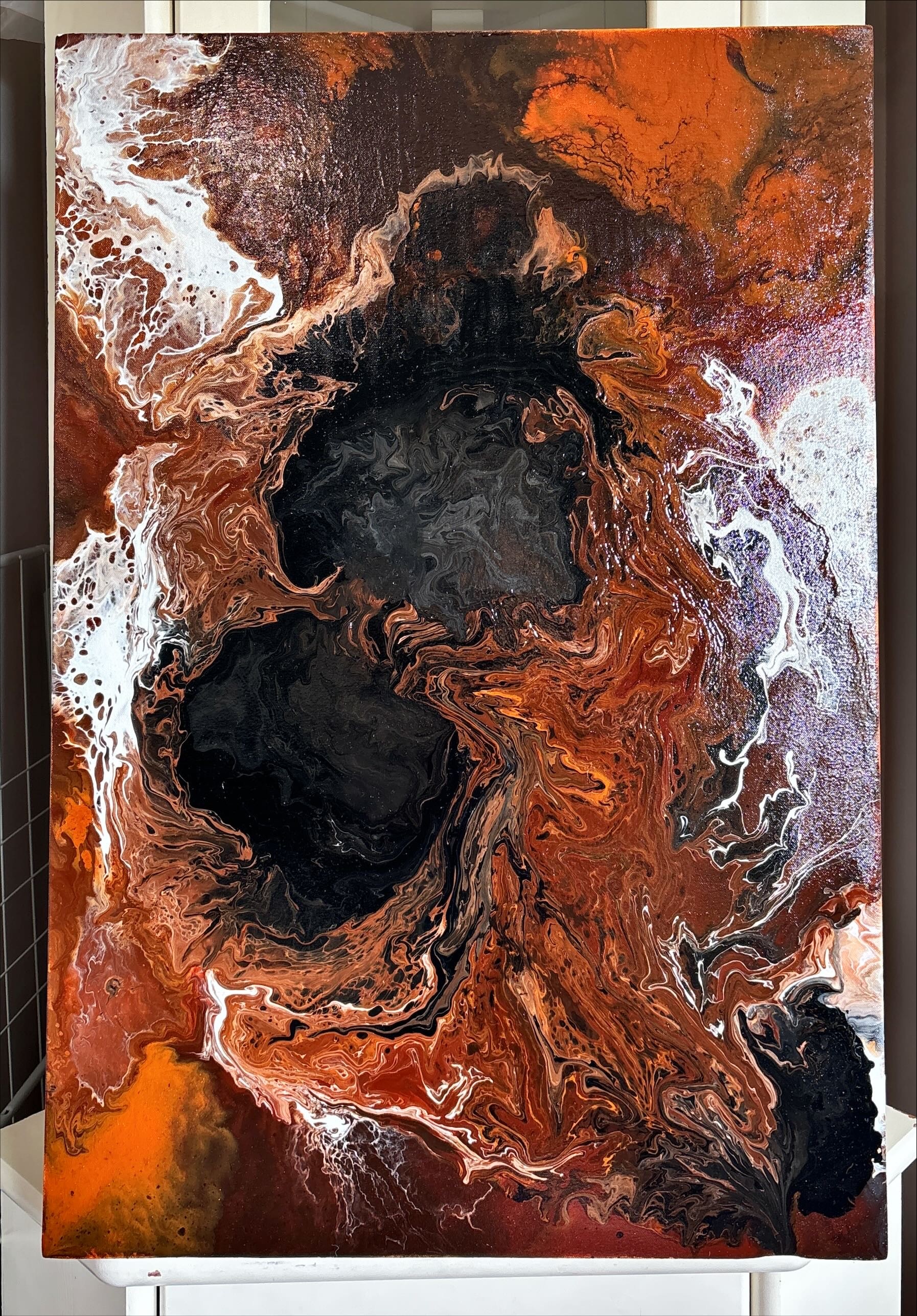 Two face eyes, 2025, Acrylic on canvas, 84 cm × 59 cm 500mm depth. Wafaa Mohamed