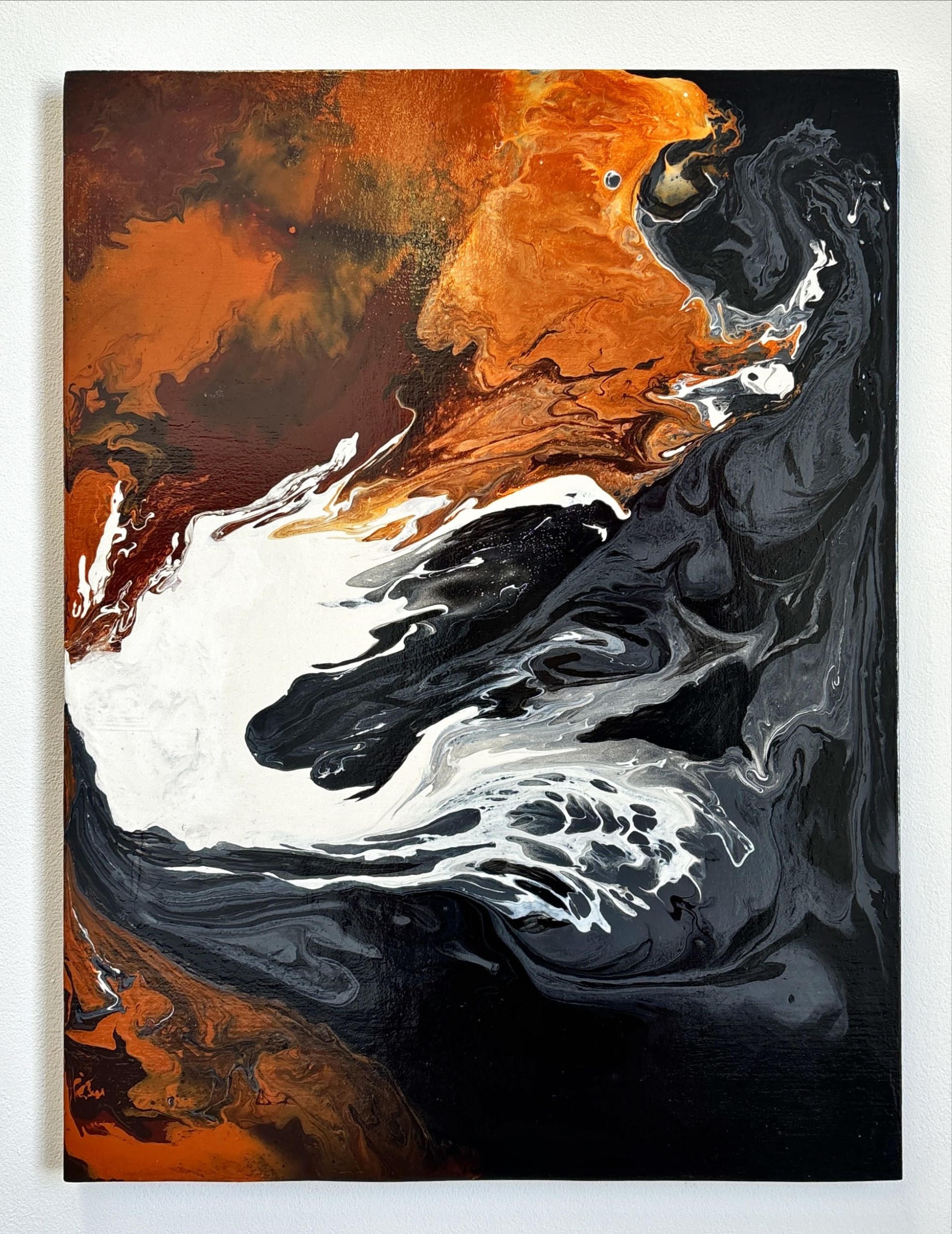 MeltyI, 2025, Acrylic on plywood, 60 cm × 45 cm, 9 mm depth. Wafaa Mohamed