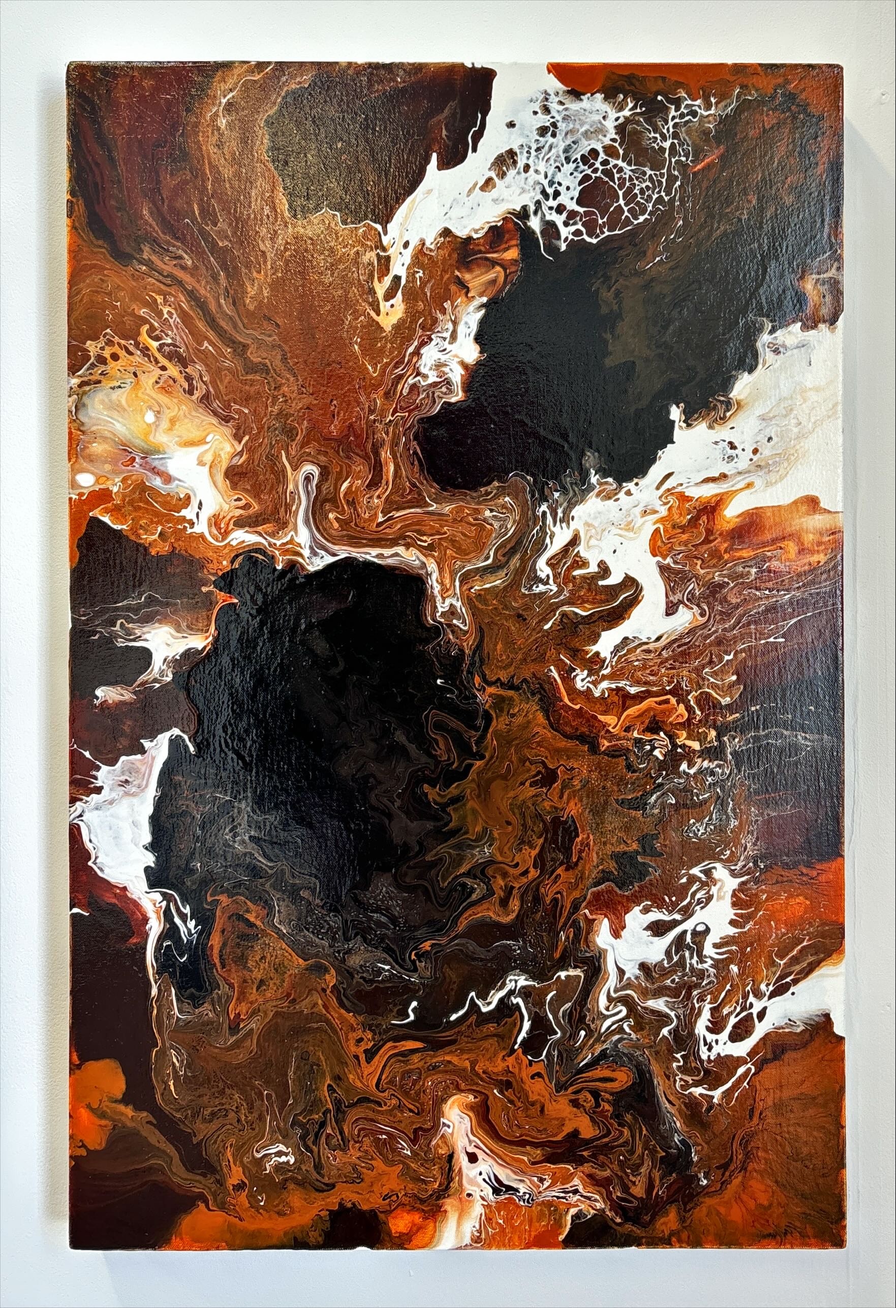 Polycoria, 2025, Acrylic on canvas, 75 cm × 50 cm 500mm depth. Wafaa Mohamed