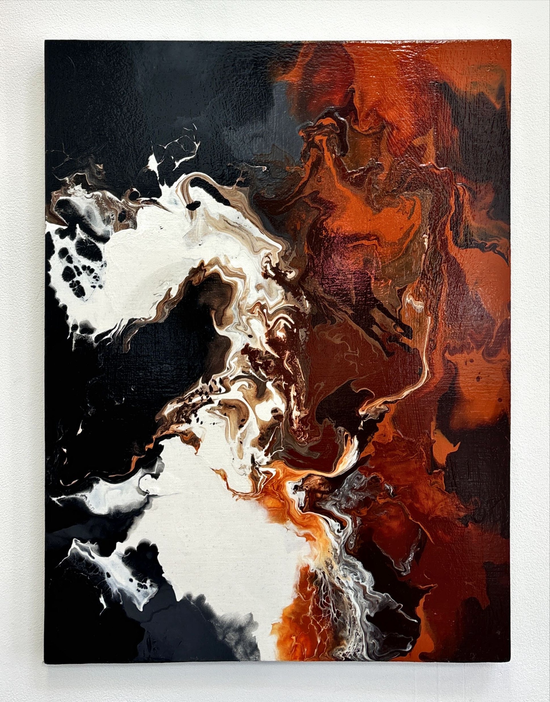 Eyeflow, 2025, Acrylic on plywood, 60 cm × 45 cm, 9 mm depth. Wafaa Mohamed