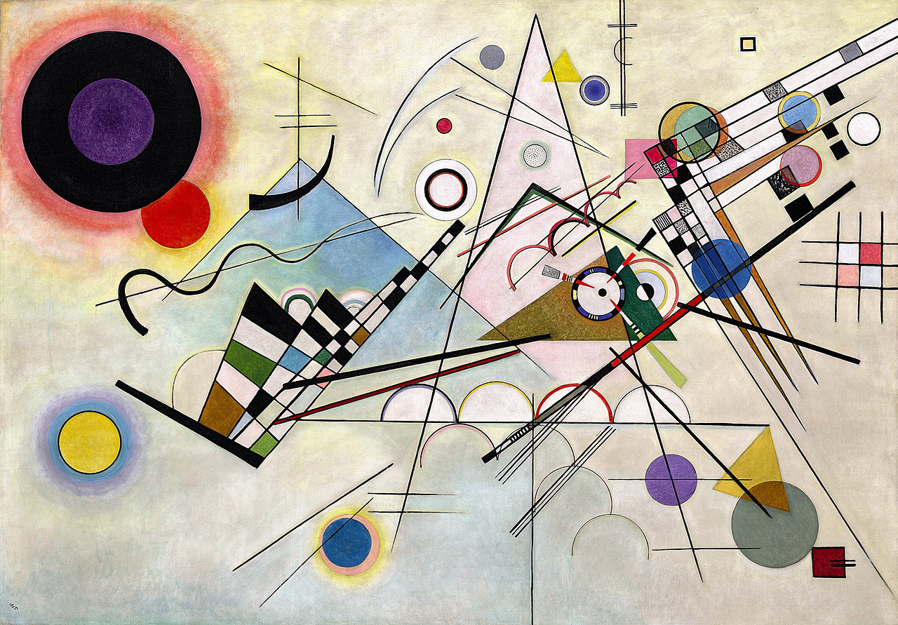 Wassily Kandinsky - Composition VIII.  Kandinsky's best attempt at conveying music through art.