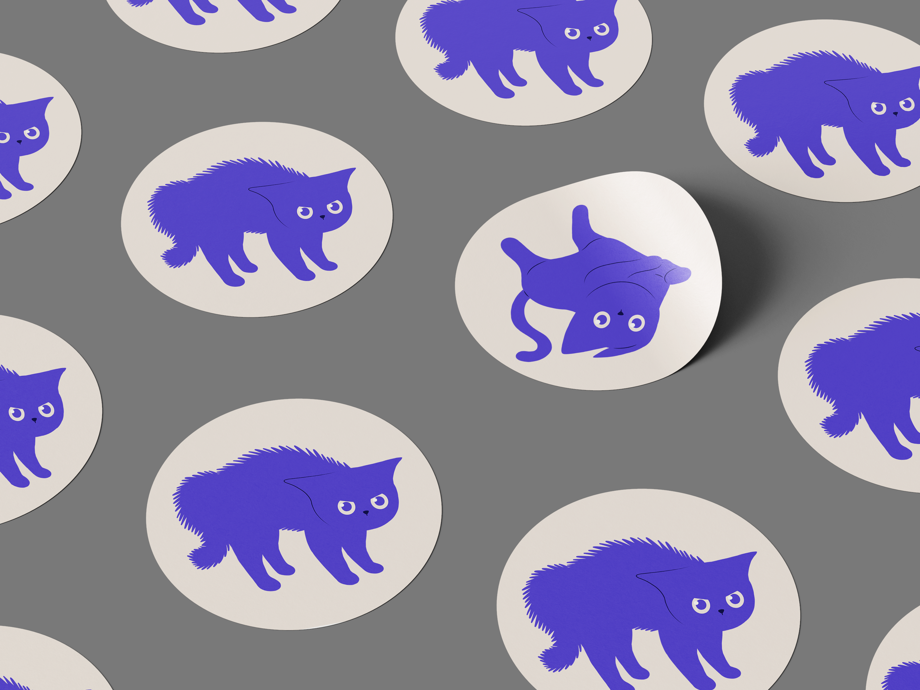 Stickers with yet more angry cats