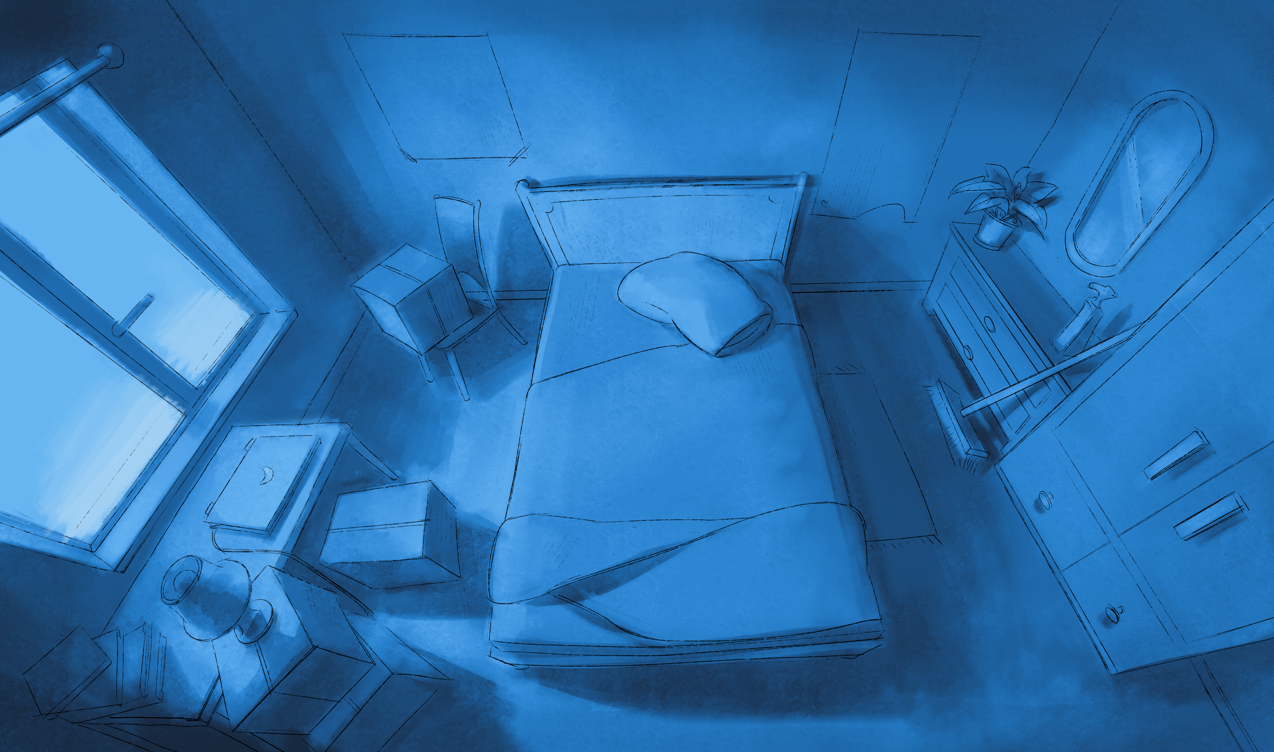Homesick - blue background scene