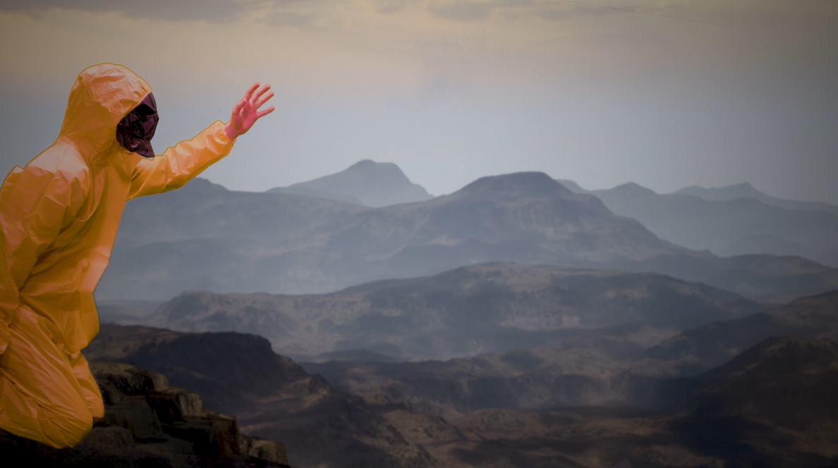 man reaching into the sky