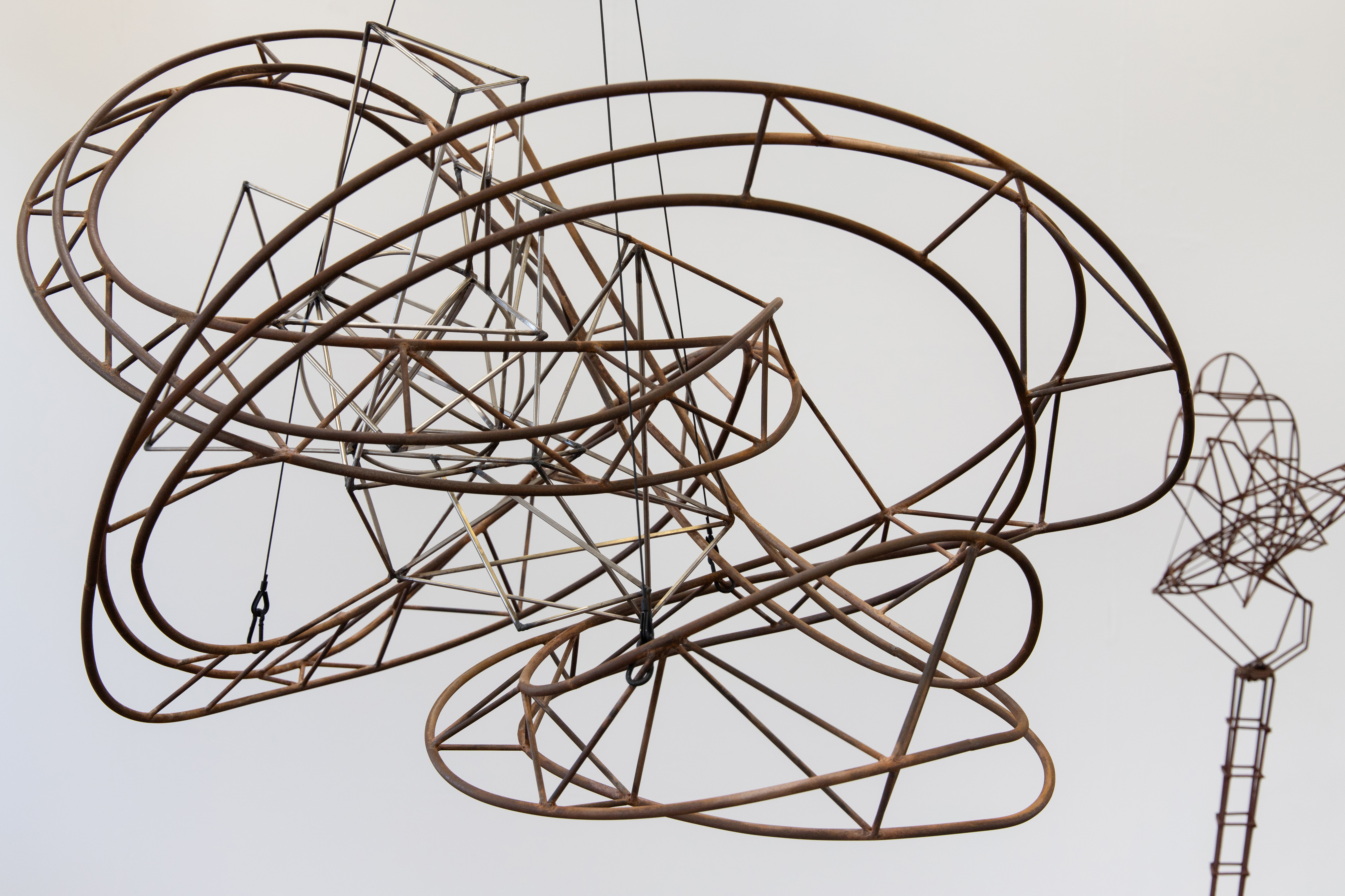Joshua Sabadoquia, **Aedificium Ad Infinitum**, 2026, Mild Steel, Stainless Steel, 120cm x 110cm x 80cm