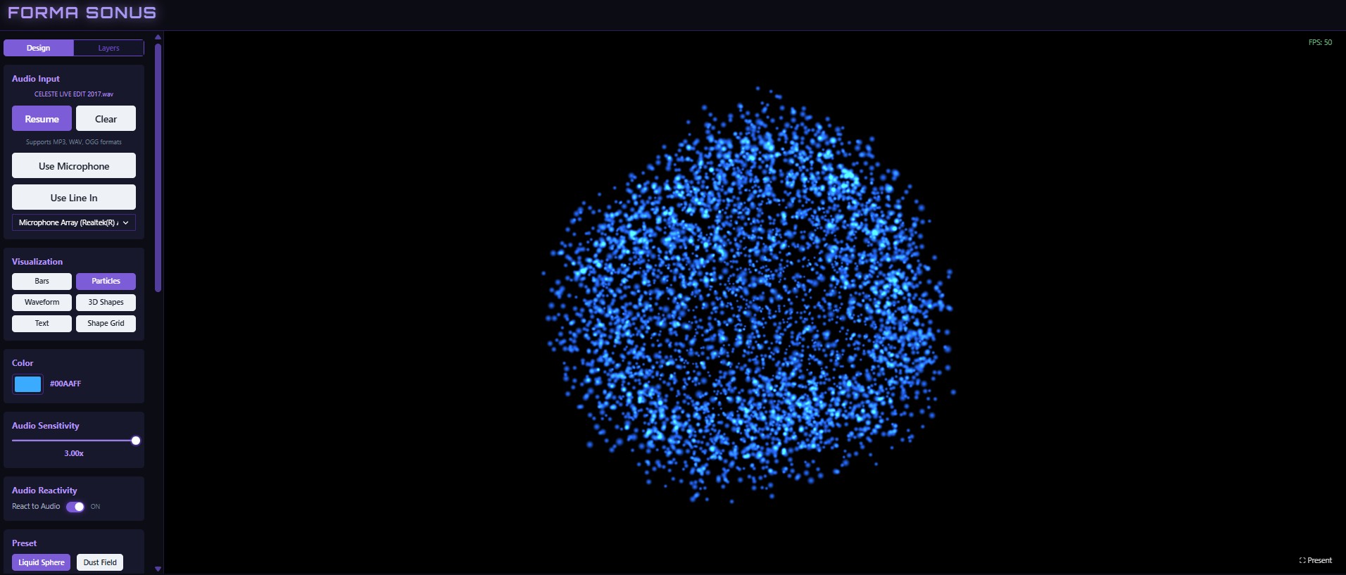 Particle visual + UI