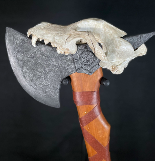 Axe With Wolf Skull
