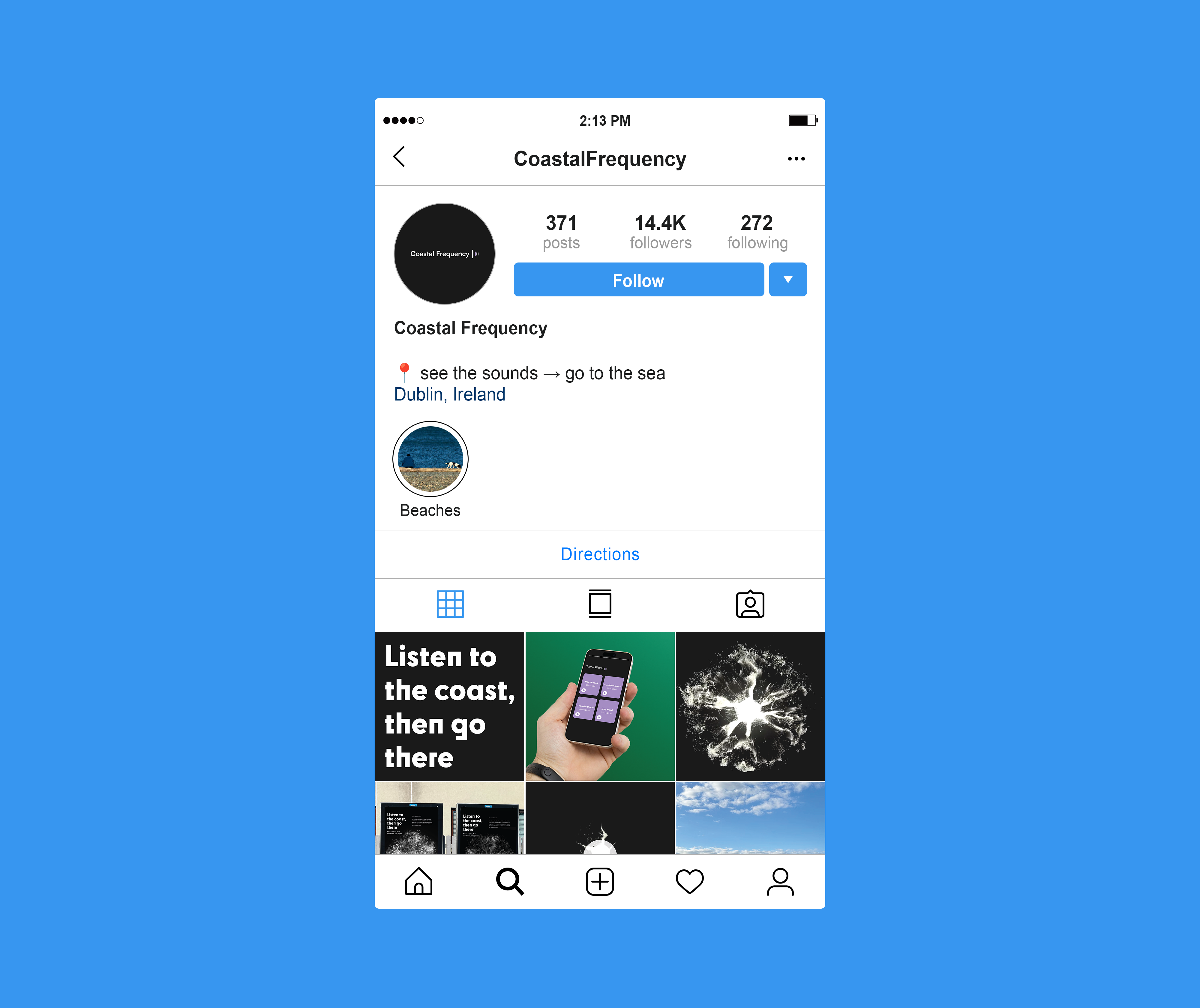 Social media profile page