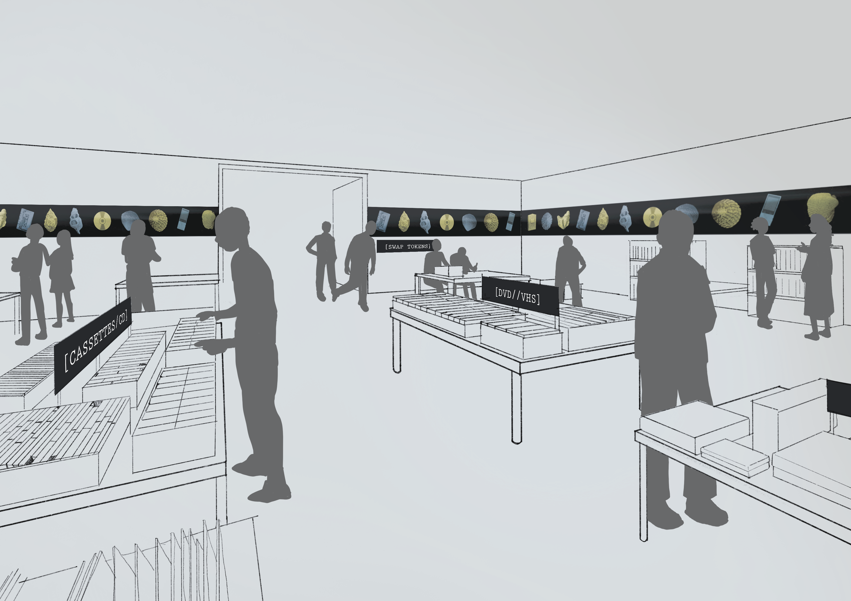 Mock up sketch of Media Swap event