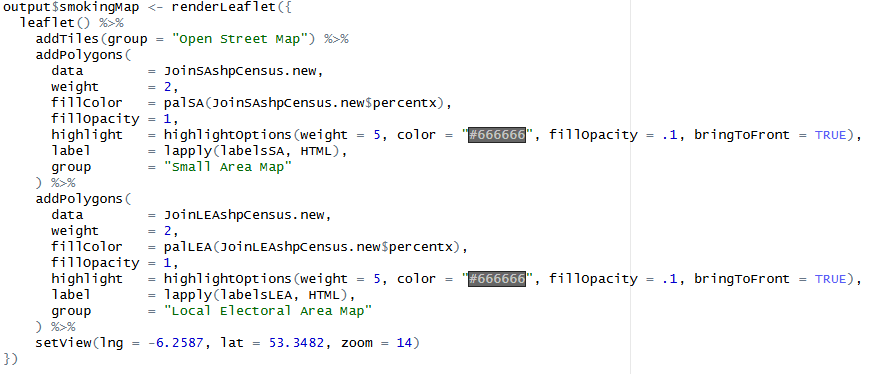Leaflet map code
