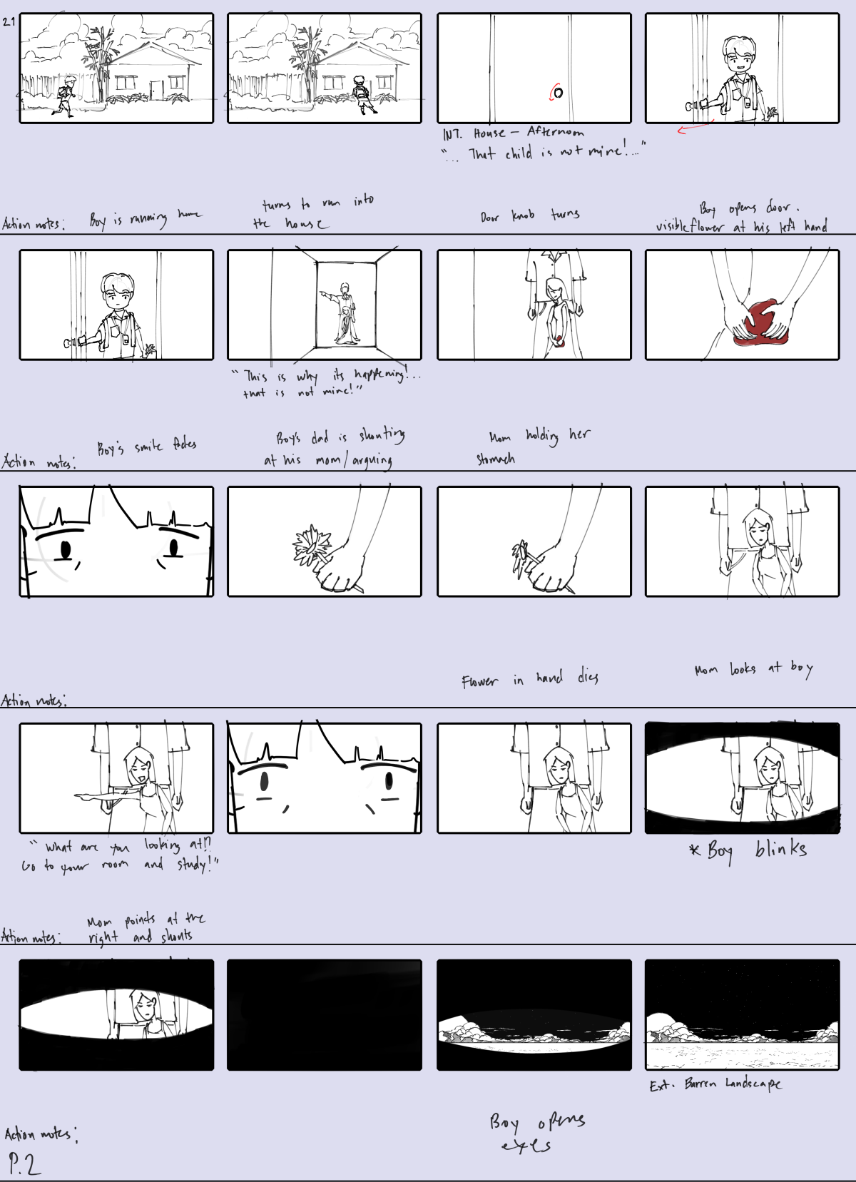 Unico Hijo Storyboard Page