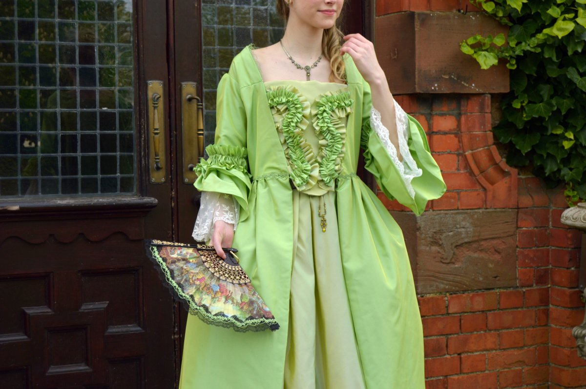 Full detail of a 1770s Georgian dress