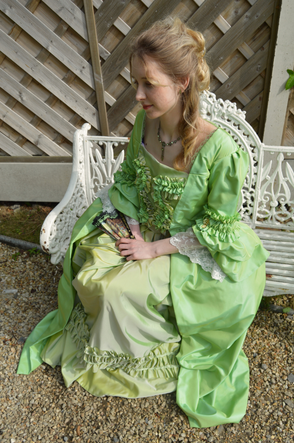 Full detail of a 1770s Georgian dress