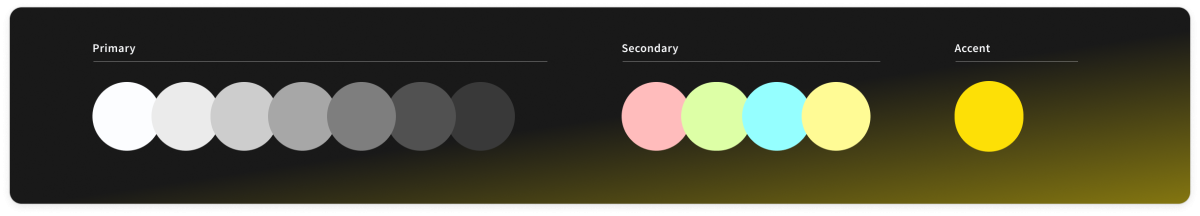Primary, secondary and tertiary colour paletts