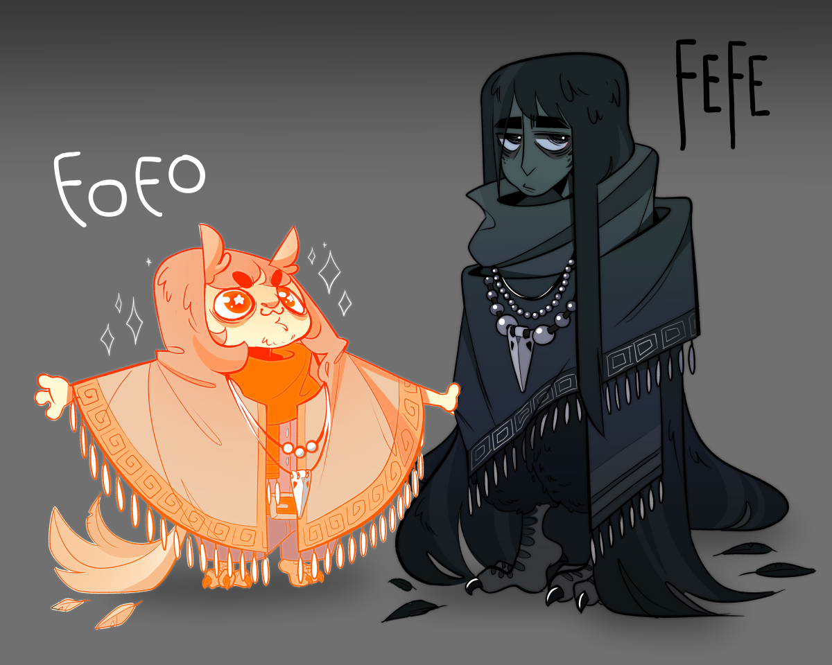 Fofo and Fefe character designs 