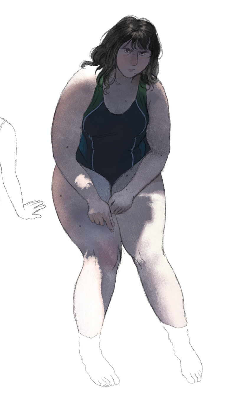 Younger Mia looking at the camera with distaste.