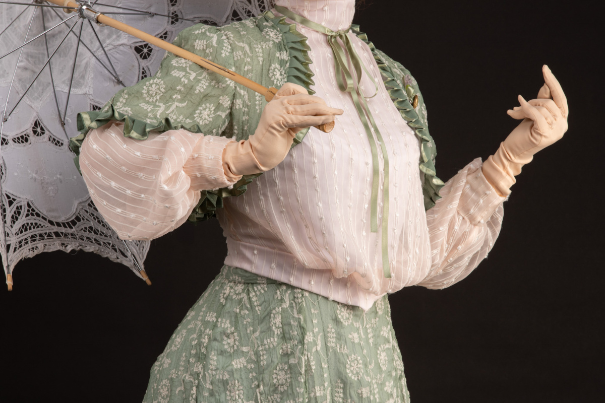 detail of bodice and sleeves
