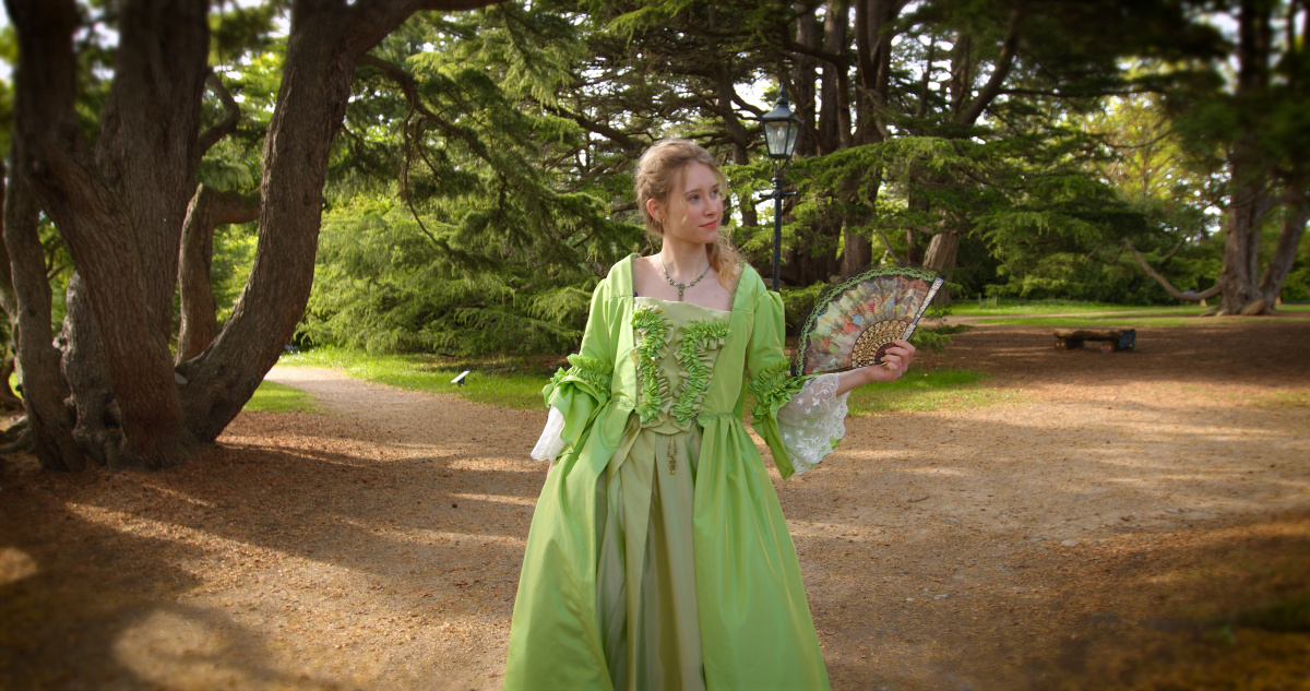 Full detail of a 1770s Georgian dress