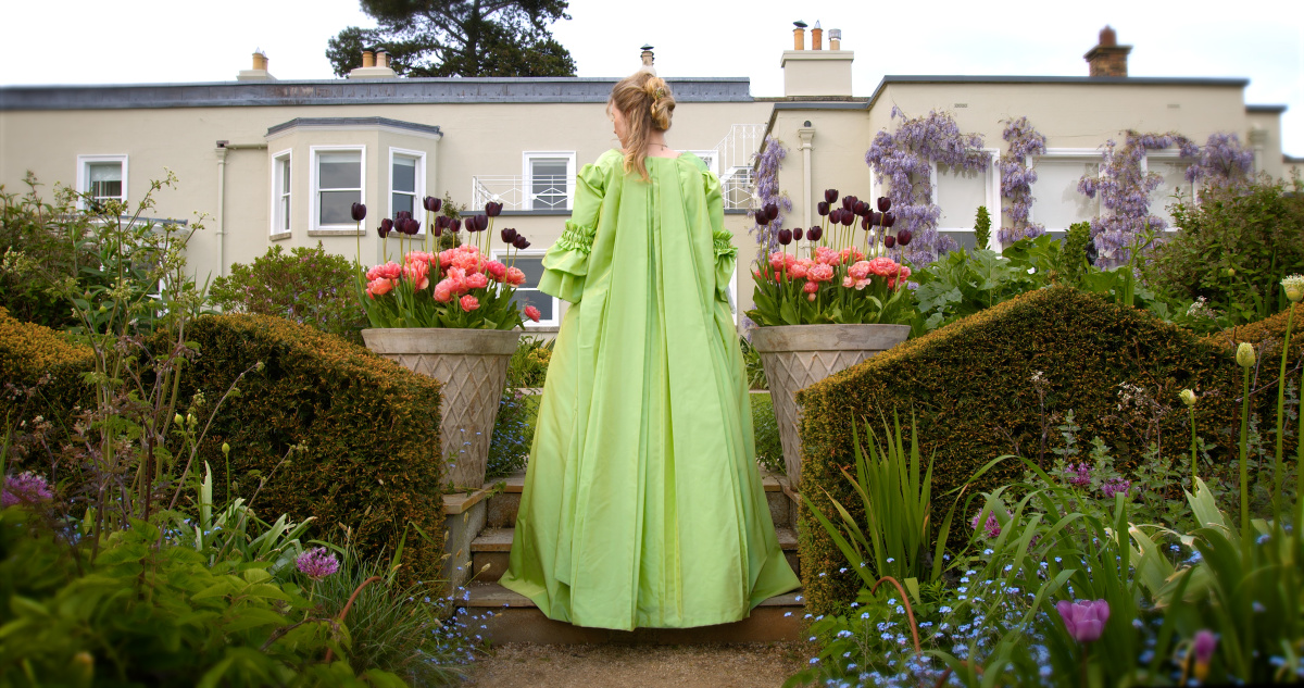 Sacque back of a 1770s Georgian dress