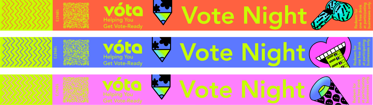 Vote Night wristbands.