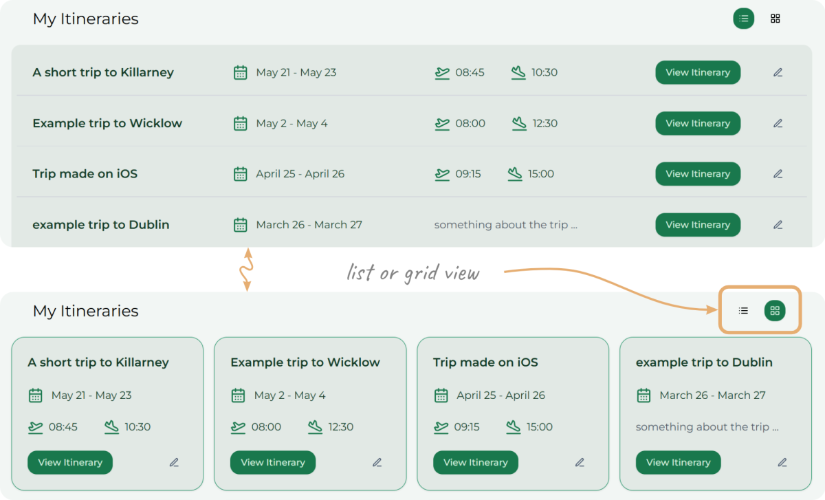 Image displaying list and grid view options