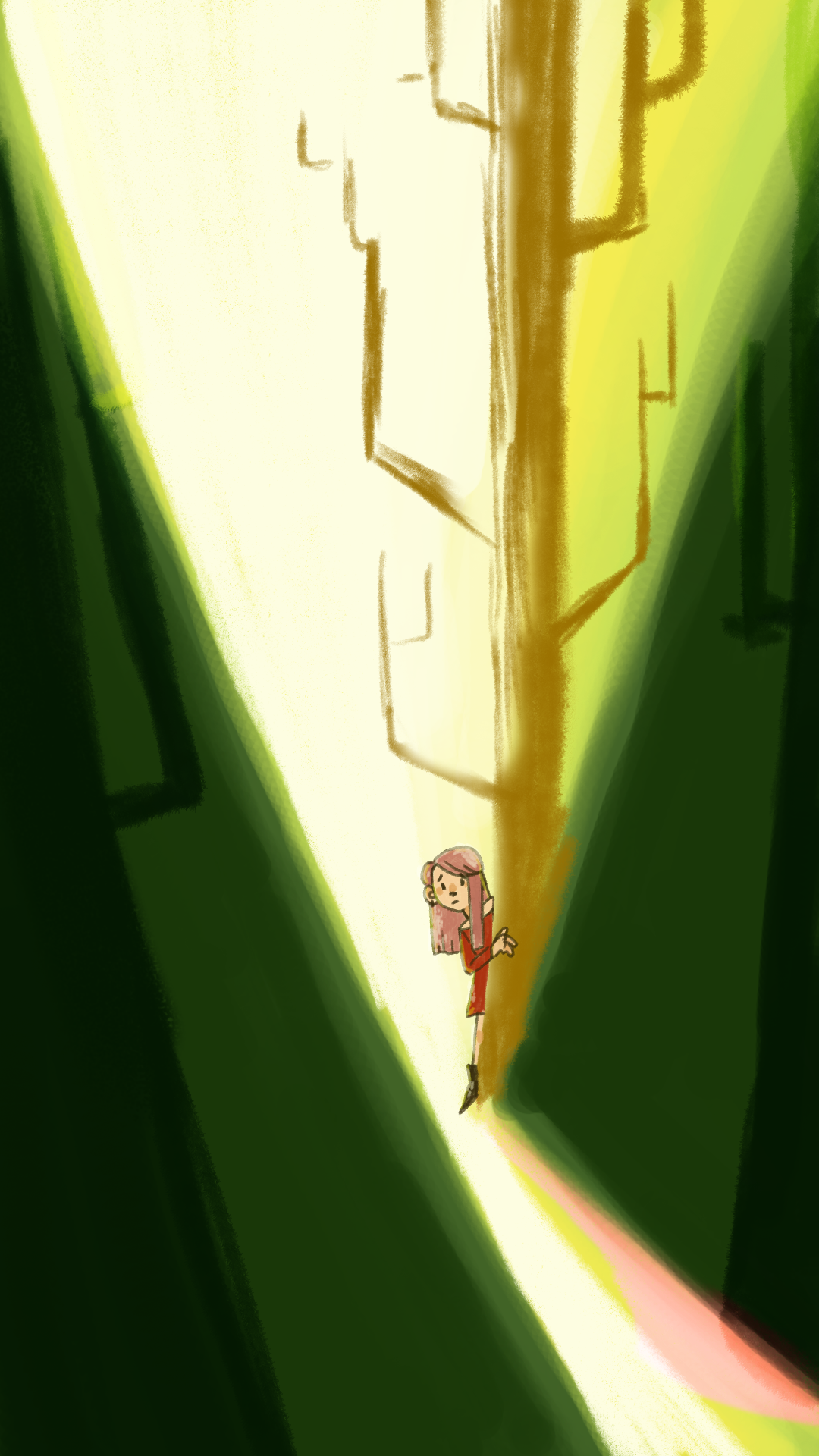 A girl in a forest 