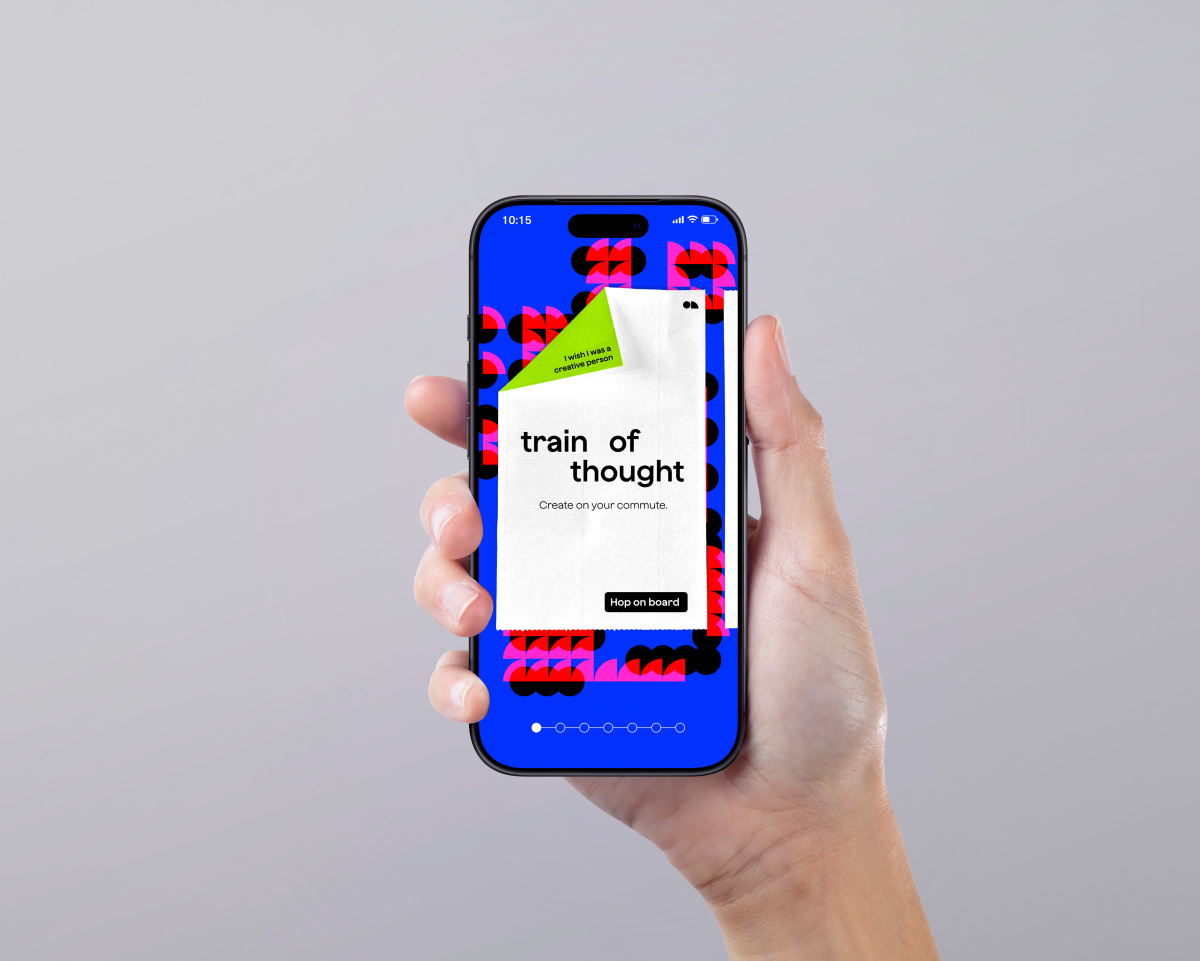 The Train of Thought app is designed to make creativity accessible to commuters who don't believe they are creative