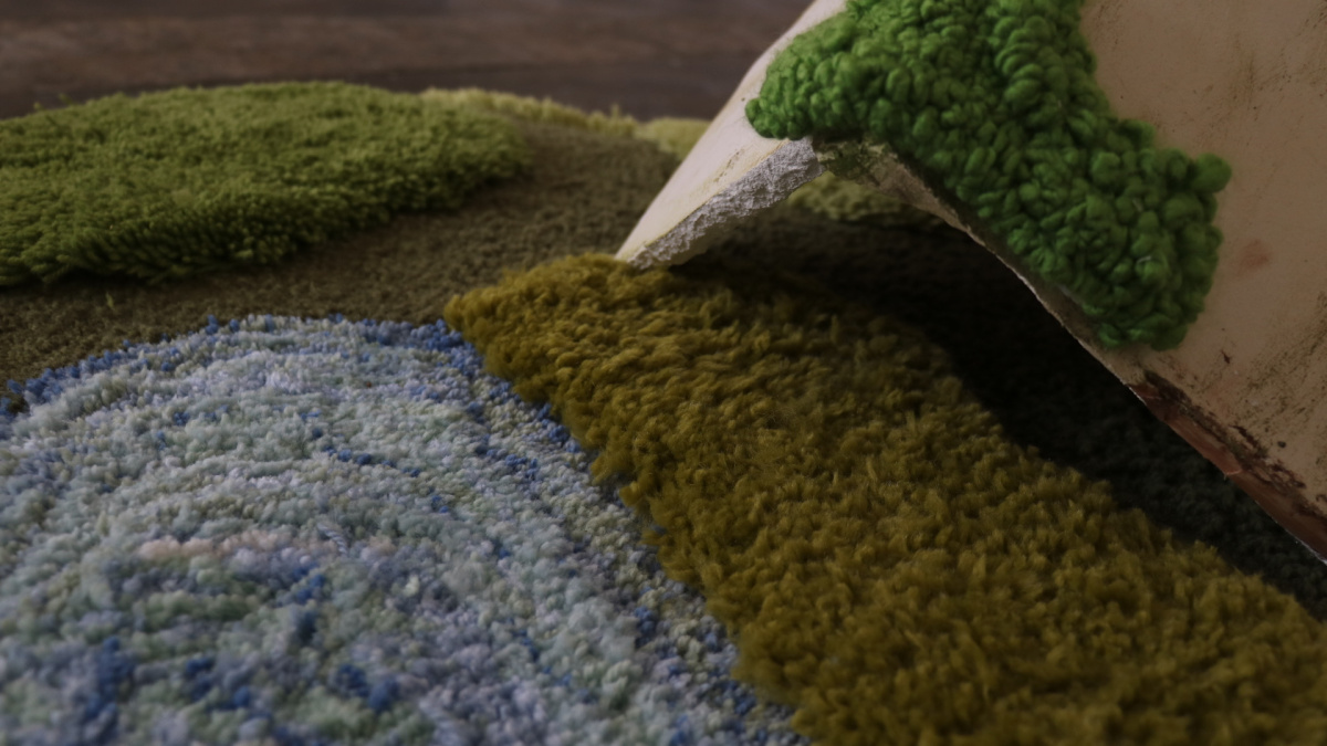 Close up details of tufted rug