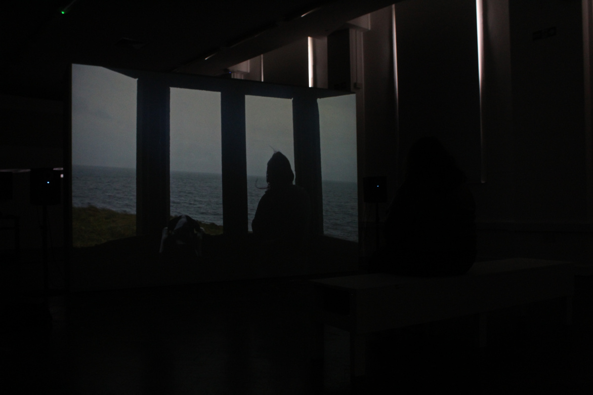 Installation of the artwork.